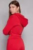 Fleece Solid Cropped Zip Front Hoodie sold by Rainbow