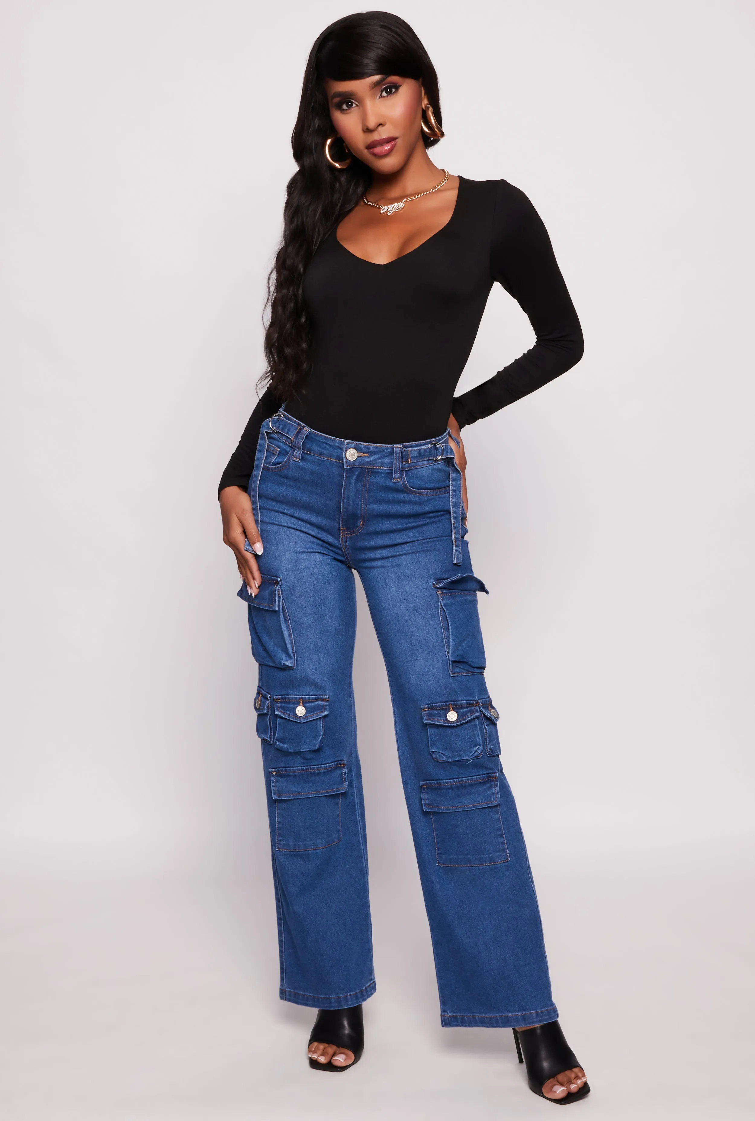 Basic V Neck Long Sleeve Bodysuit sold by Rainbow product image thumbnail 2