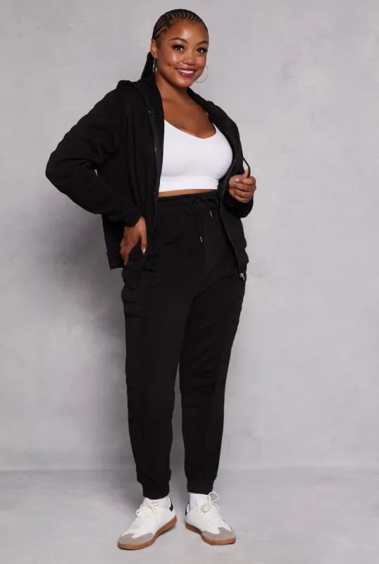 Plus Size Fleece Ruched Drawstring Joggers sold by Rainbow