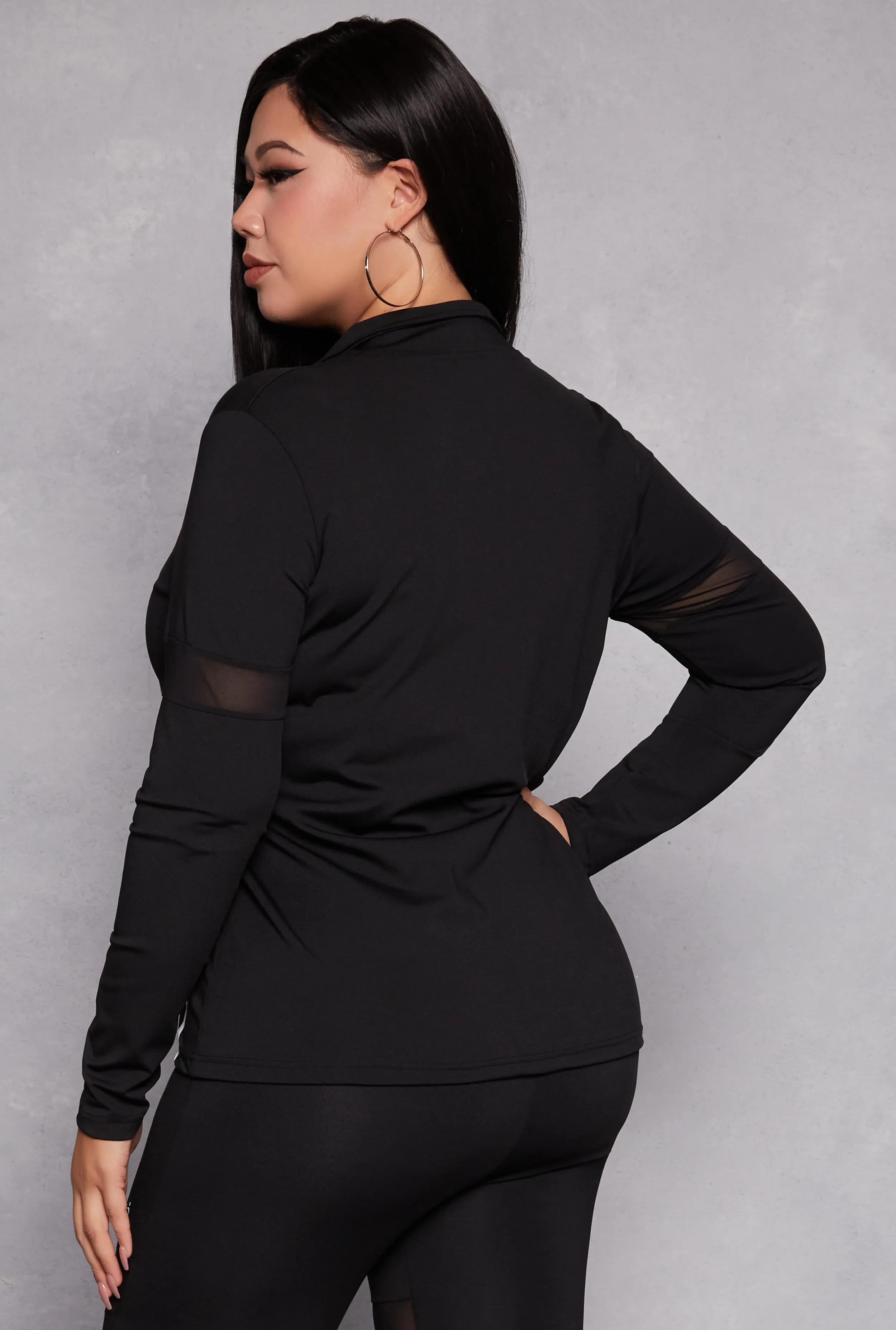 Plus Size Mesh Detail Track Jacket sold by Rainbow product image thumbnail 3