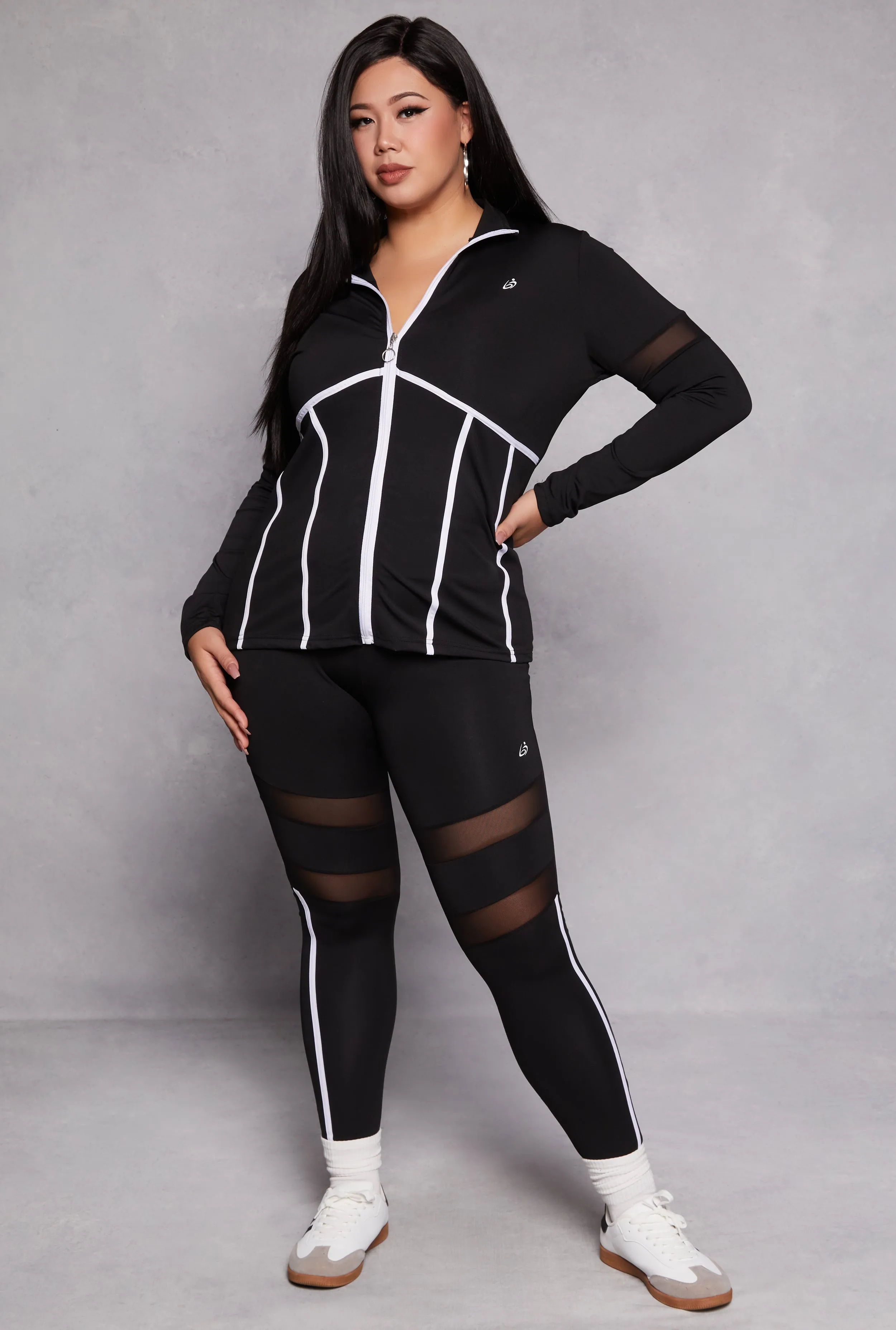 Plus Size Mesh Detail Track Jacket sold by Rainbow product image thumbnail 2
