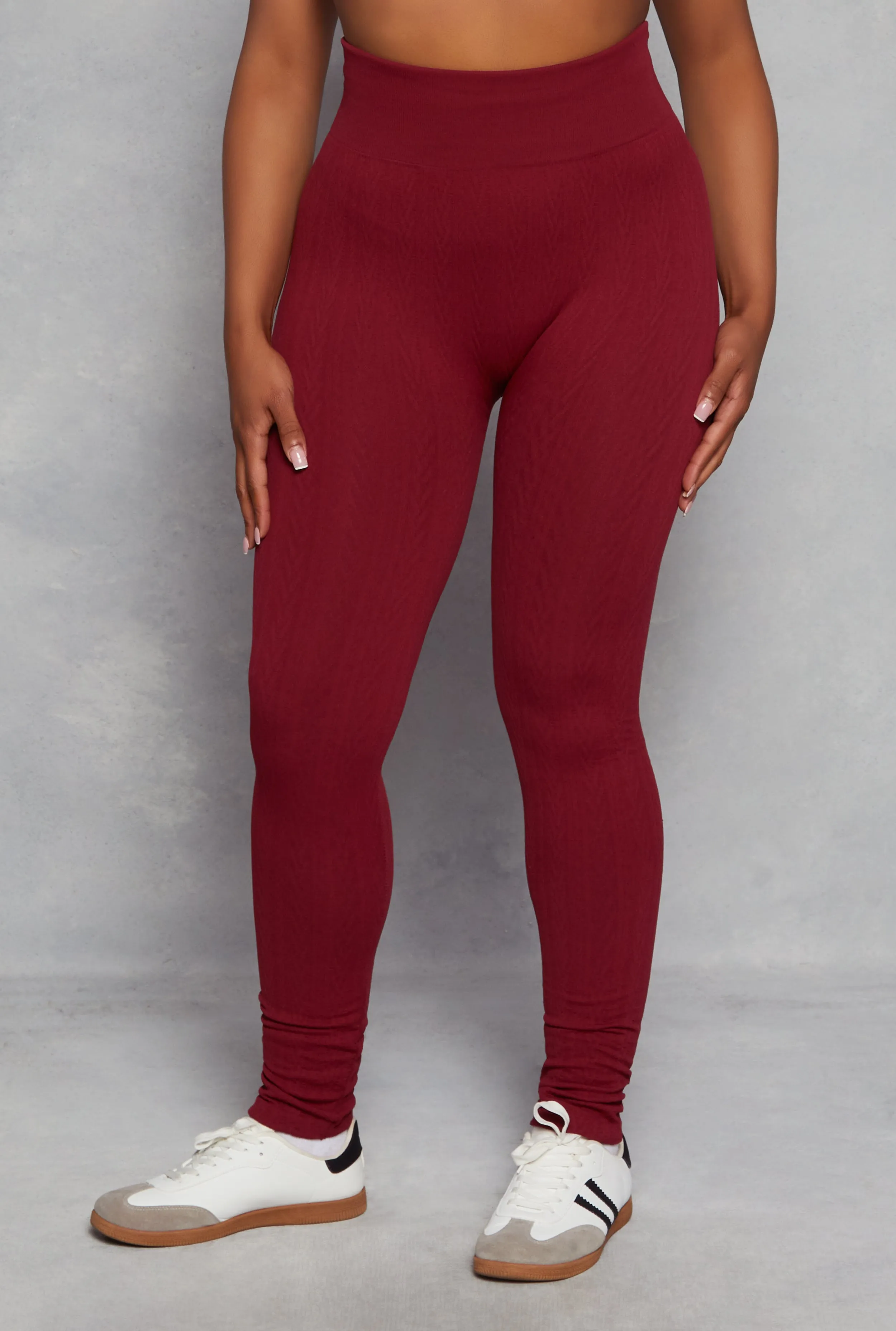 Plus Size Seamless Cable Knit High Waist Leggings sold by Rainbow product image thumbnail 2