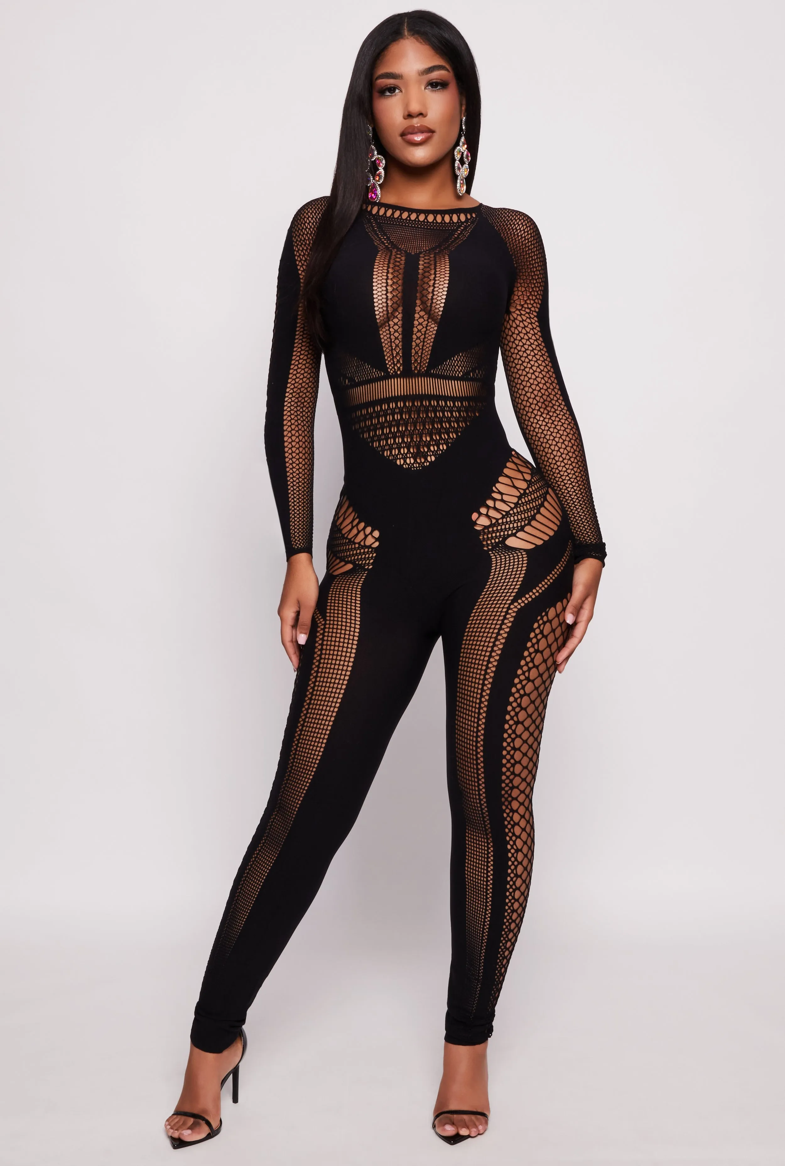 Long Sleeve Cut Out Catsuit sold by Rainbow