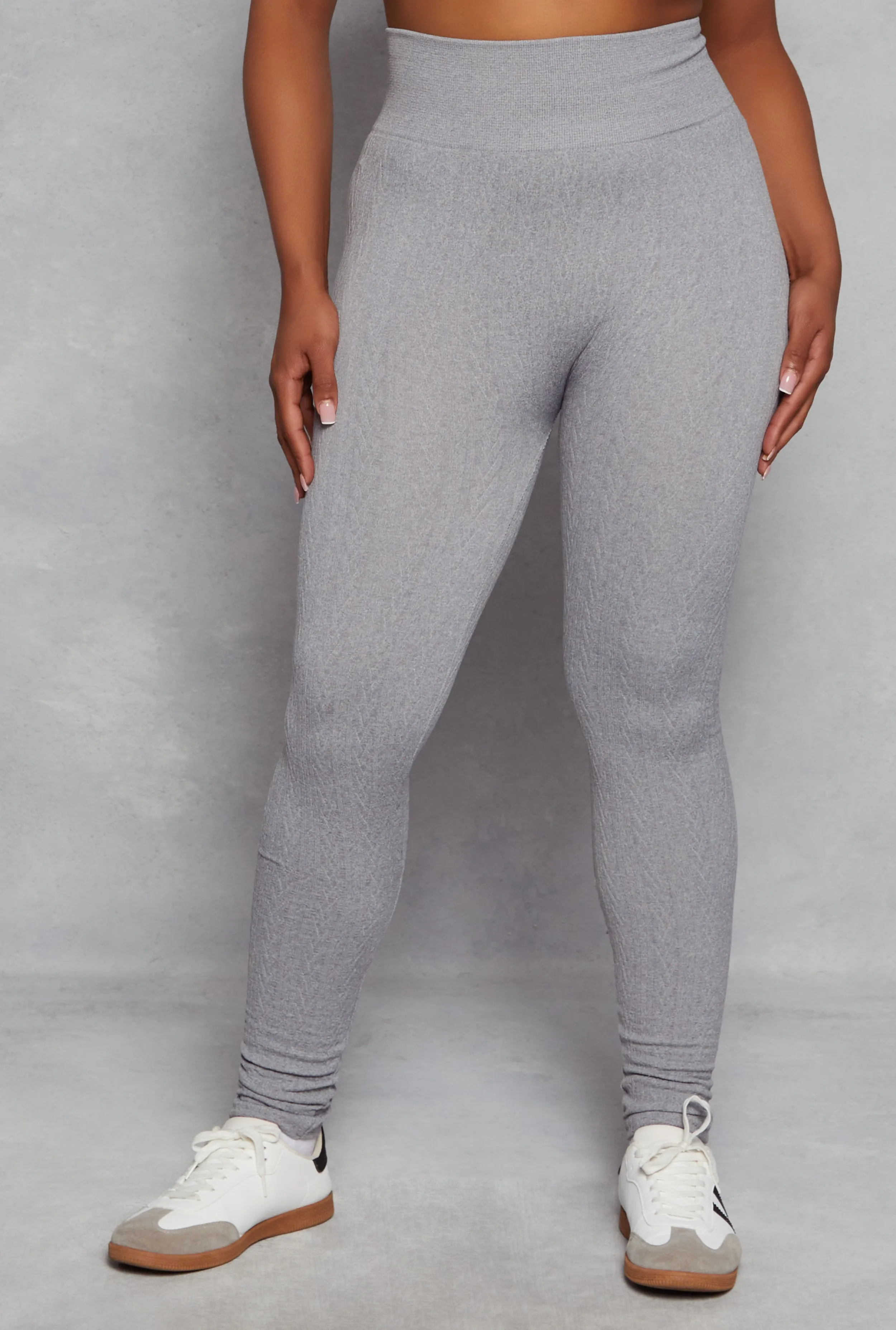 Plus Size Seamless Cable Knit High Waist Leggings sold by Rainbow product image thumbnail 2