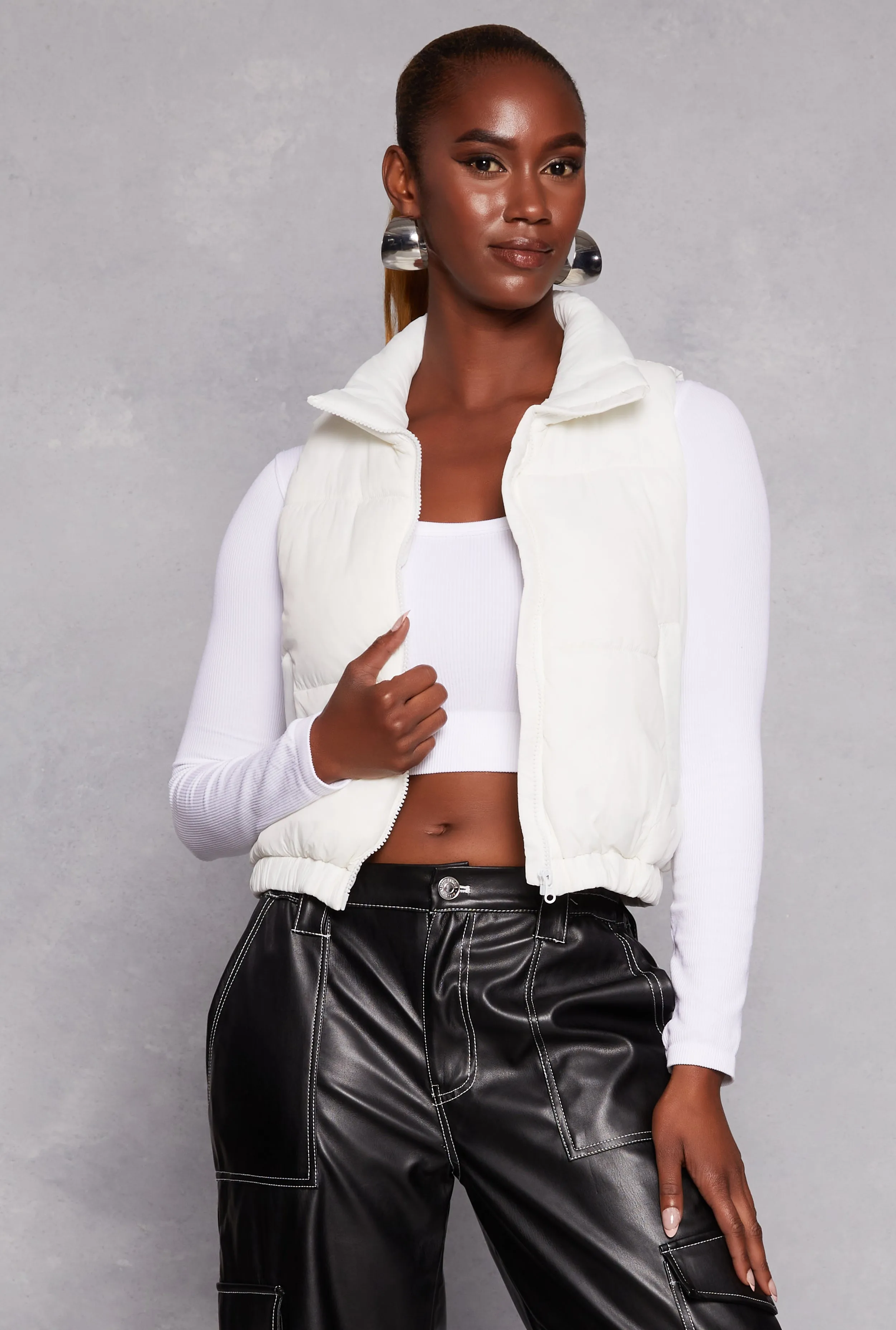 Nylon Zip Front Puffer Vest sold by Rainbow