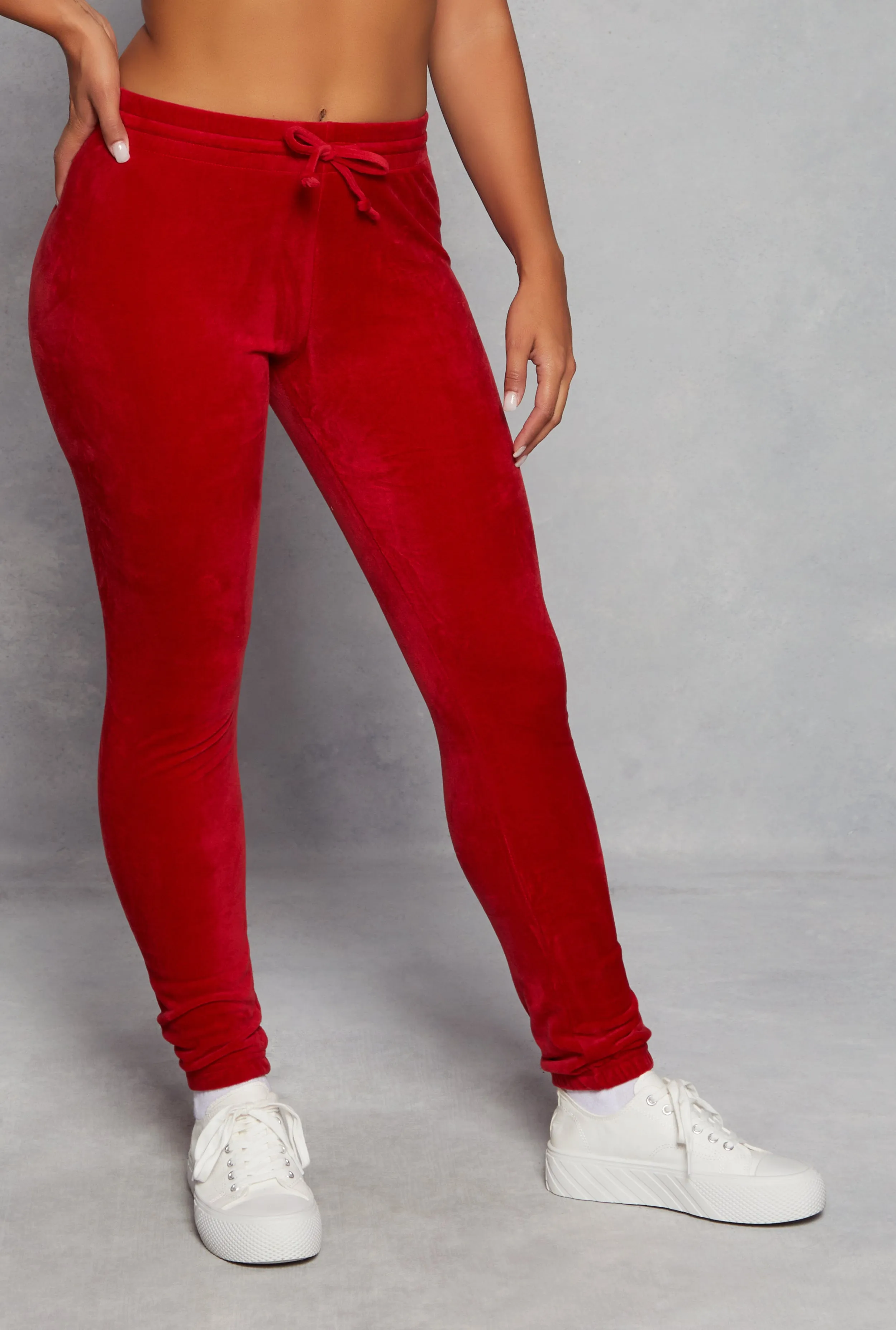 Velour High Waist Drawstring Joggers sold by Rainbow product image thumbnail 2