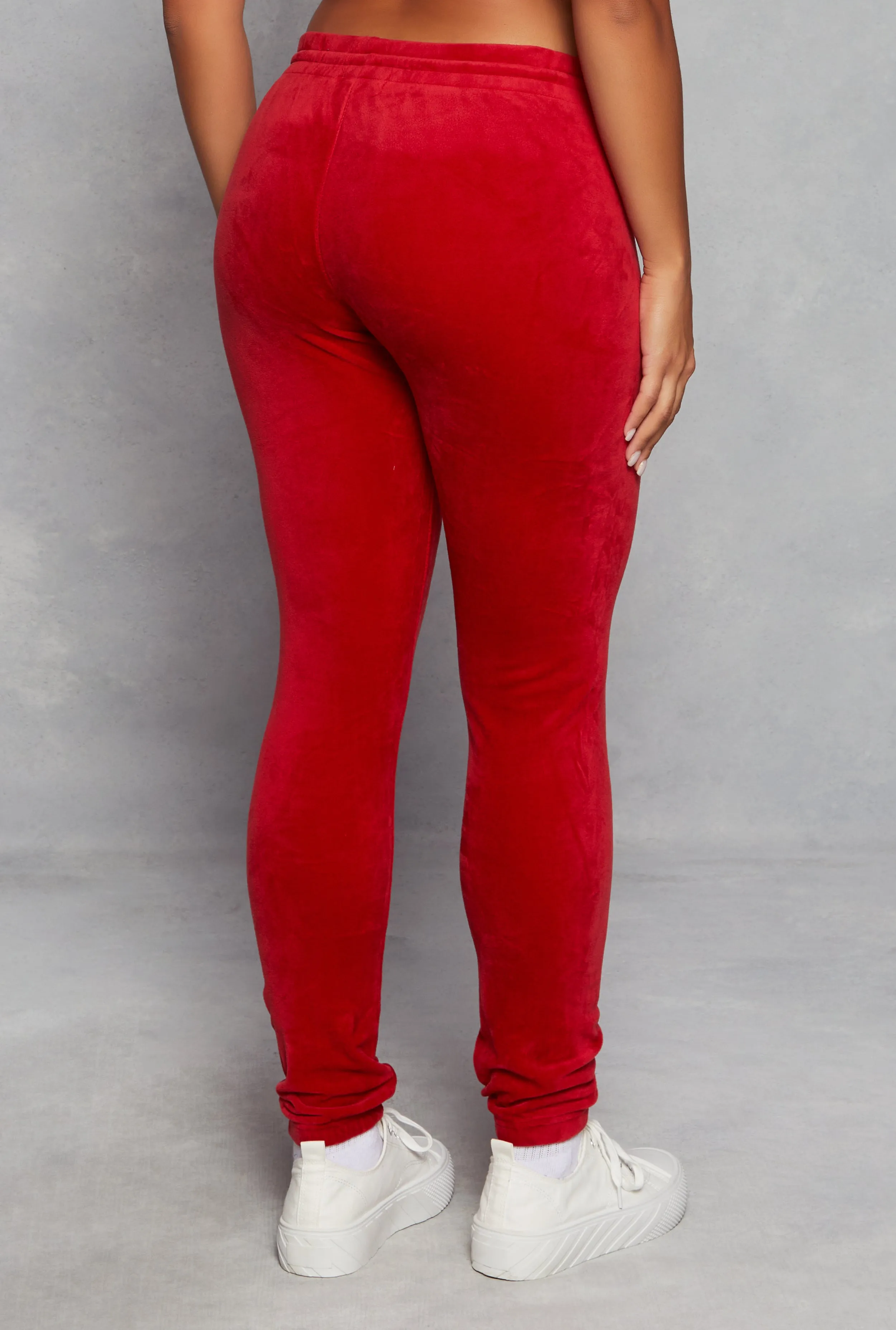 Velour High Waist Drawstring Joggers sold by Rainbow product image thumbnail 3