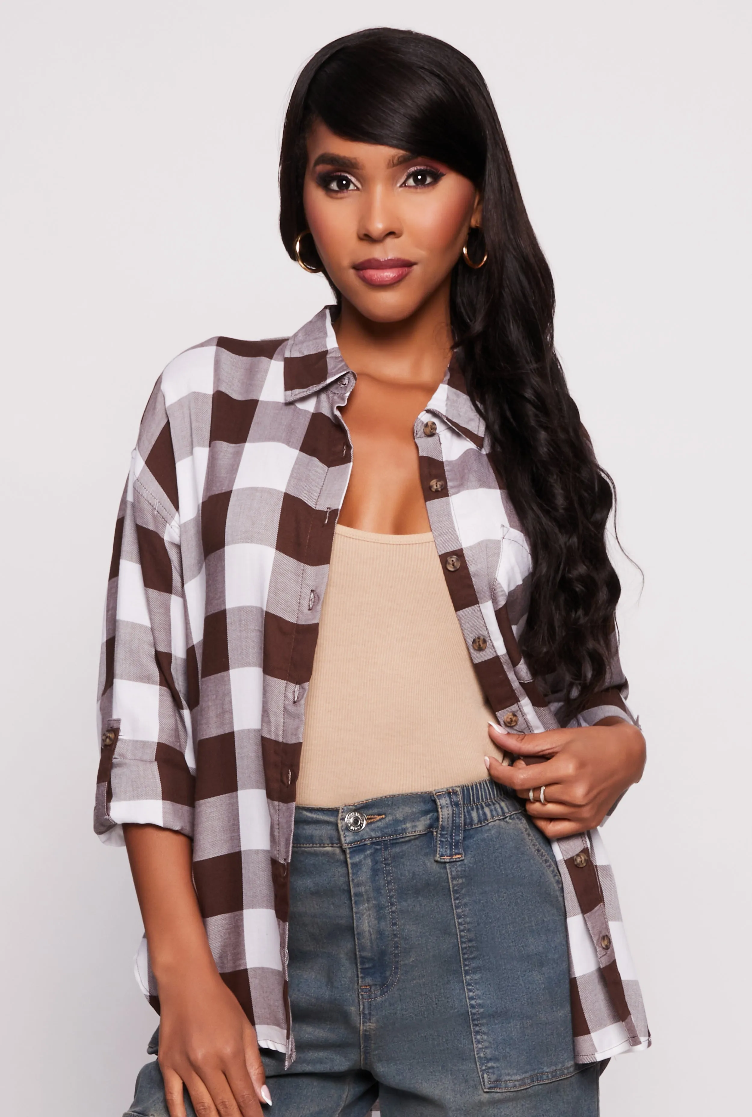 Buffalo Plaid Tunic Shirt sold by Rainbow