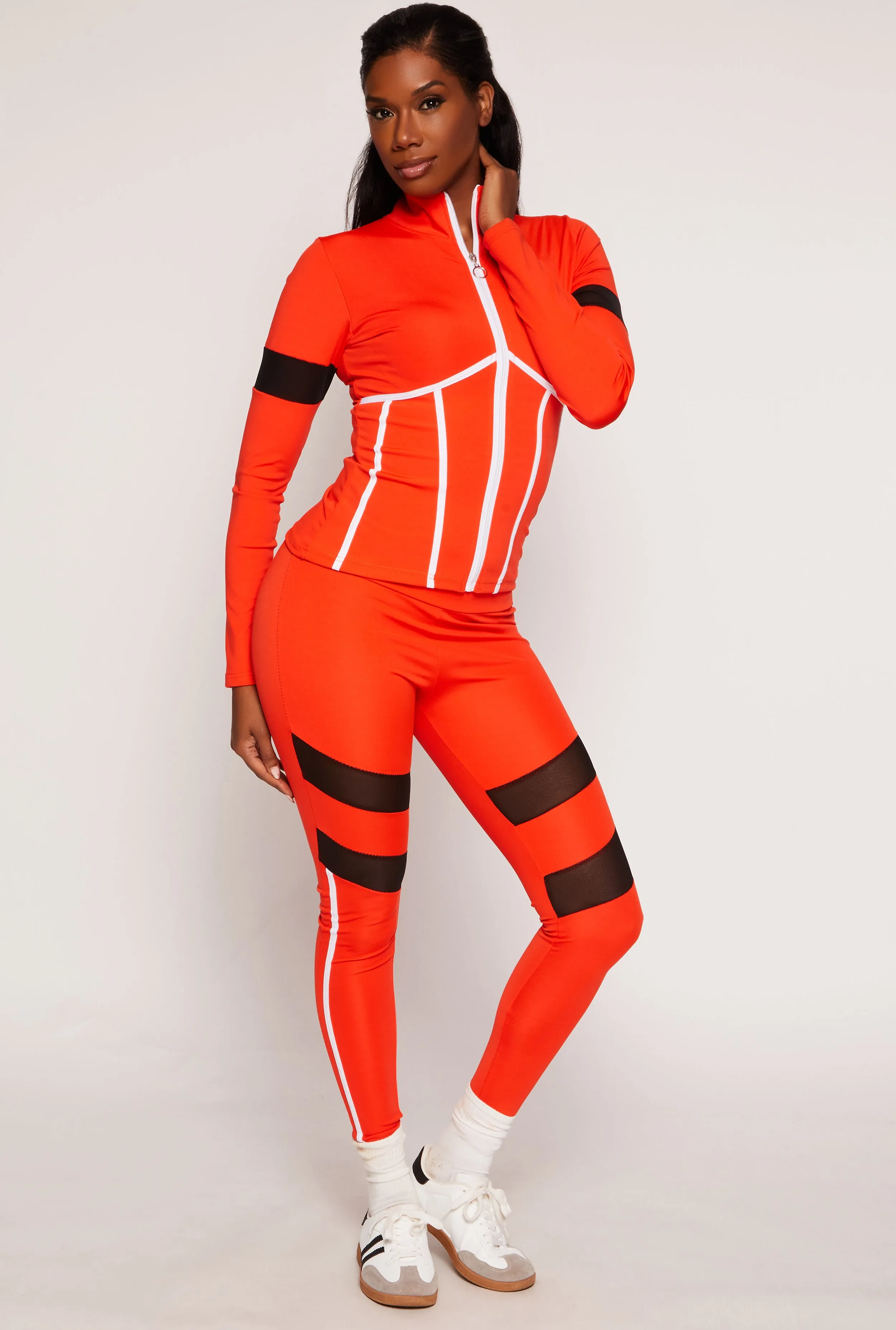 Mesh Detail High Waist Leggings sold by Rainbow