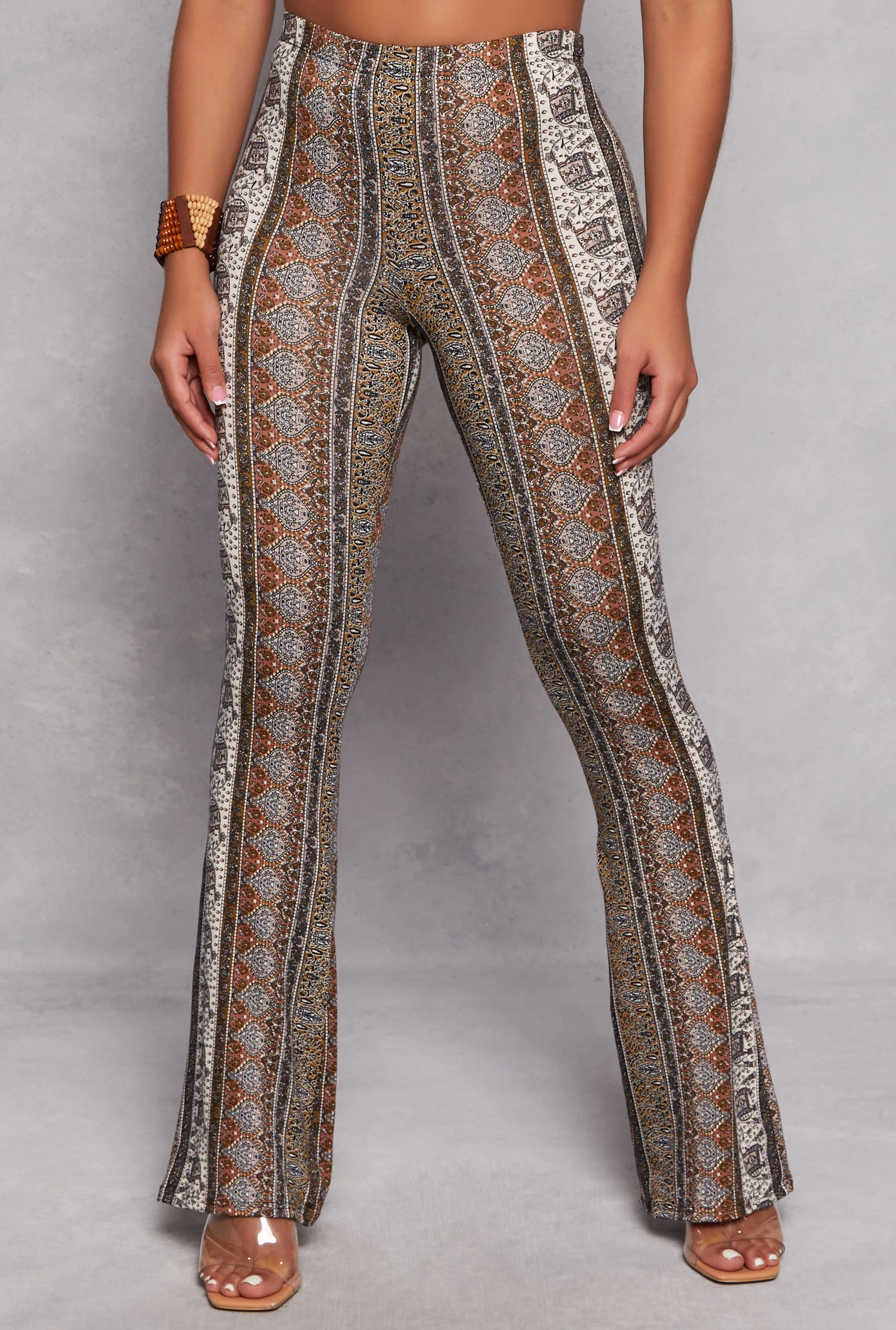 Paisley Border Print High Waisted Flare Pants sold by Rainbow product image thumbnail 2