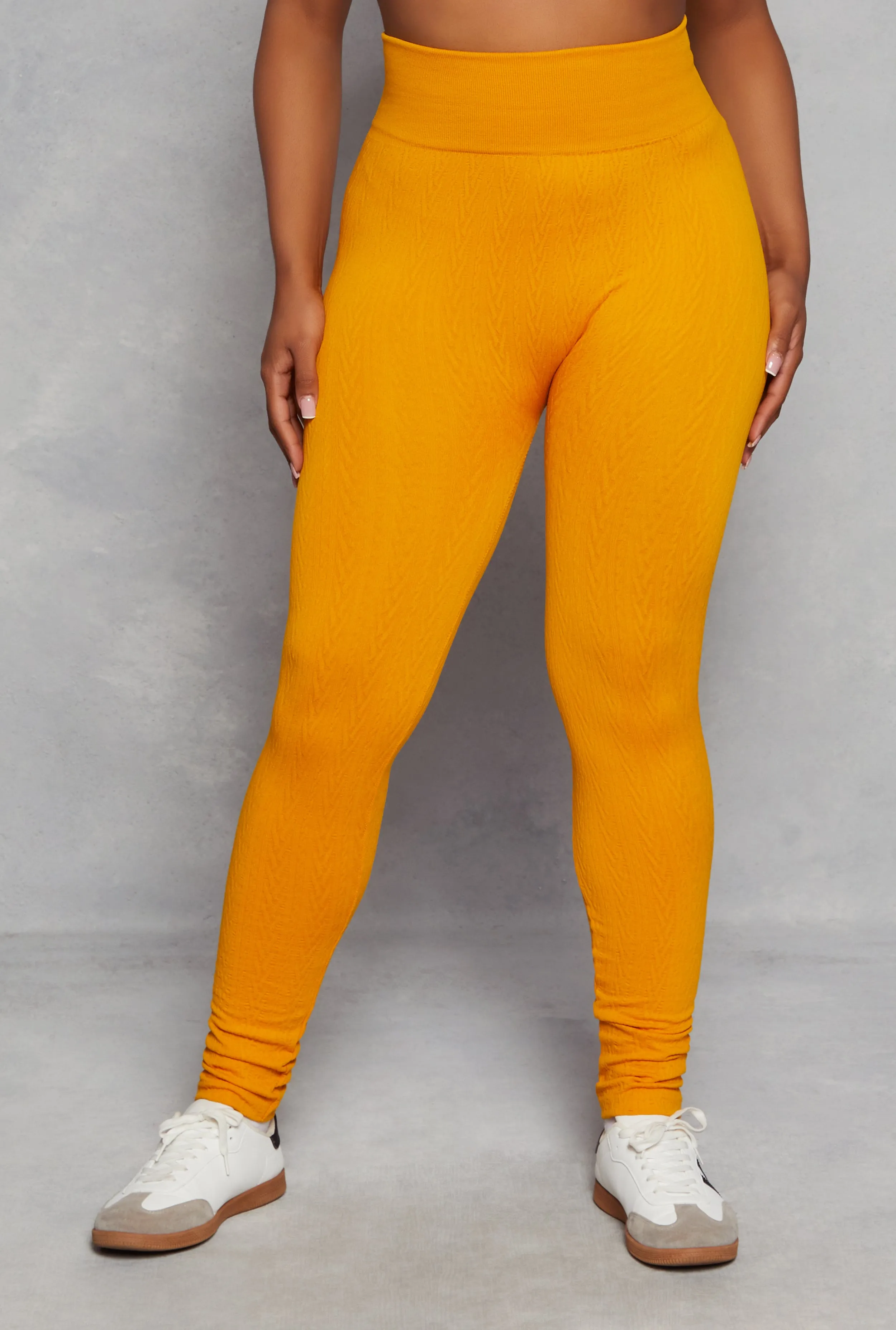 Plus Size Seamless Cable Knit High Waist Leggings sold by Rainbow product image thumbnail 2