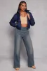 Nylon Zip Front Cropped Puffer Jacket sold by Rainbow