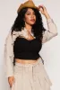 Plus Size Denim Distressed Cropped Jean Jacket sold by Rainbow