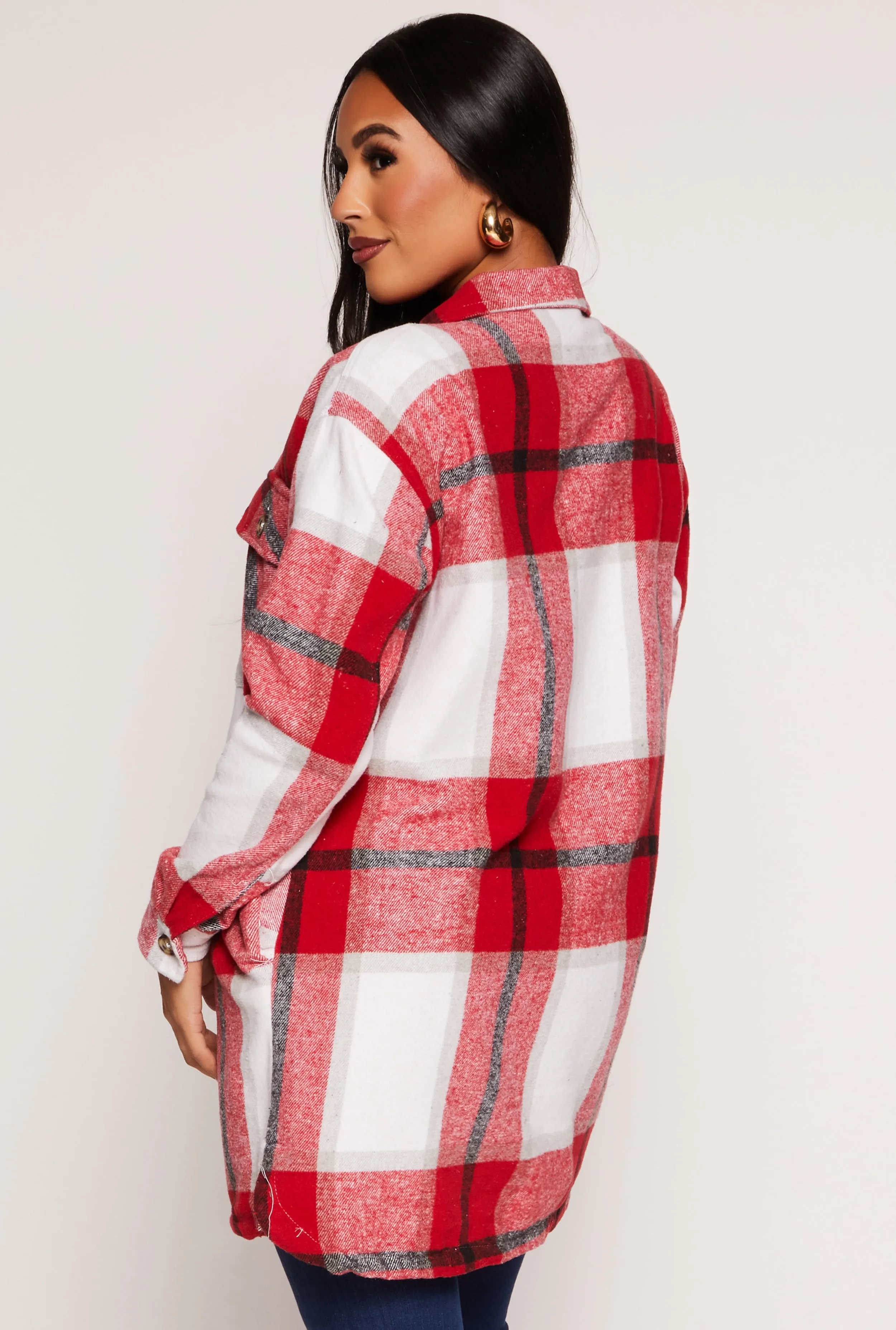 Plaid Long Shacket sold by Rainbow product image thumbnail 3