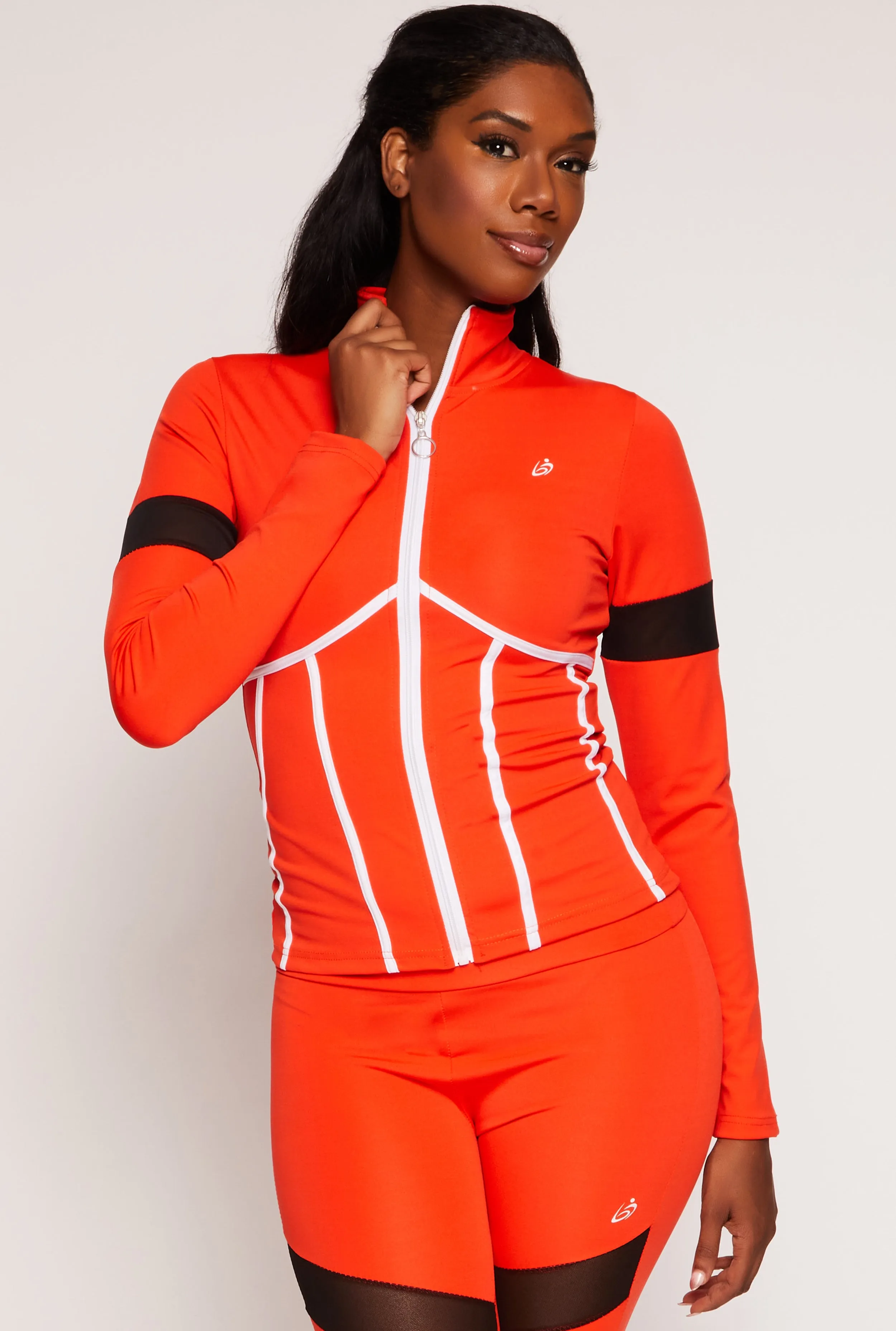 Zip Front Mesh Detail Track Jacket sold by Rainbow