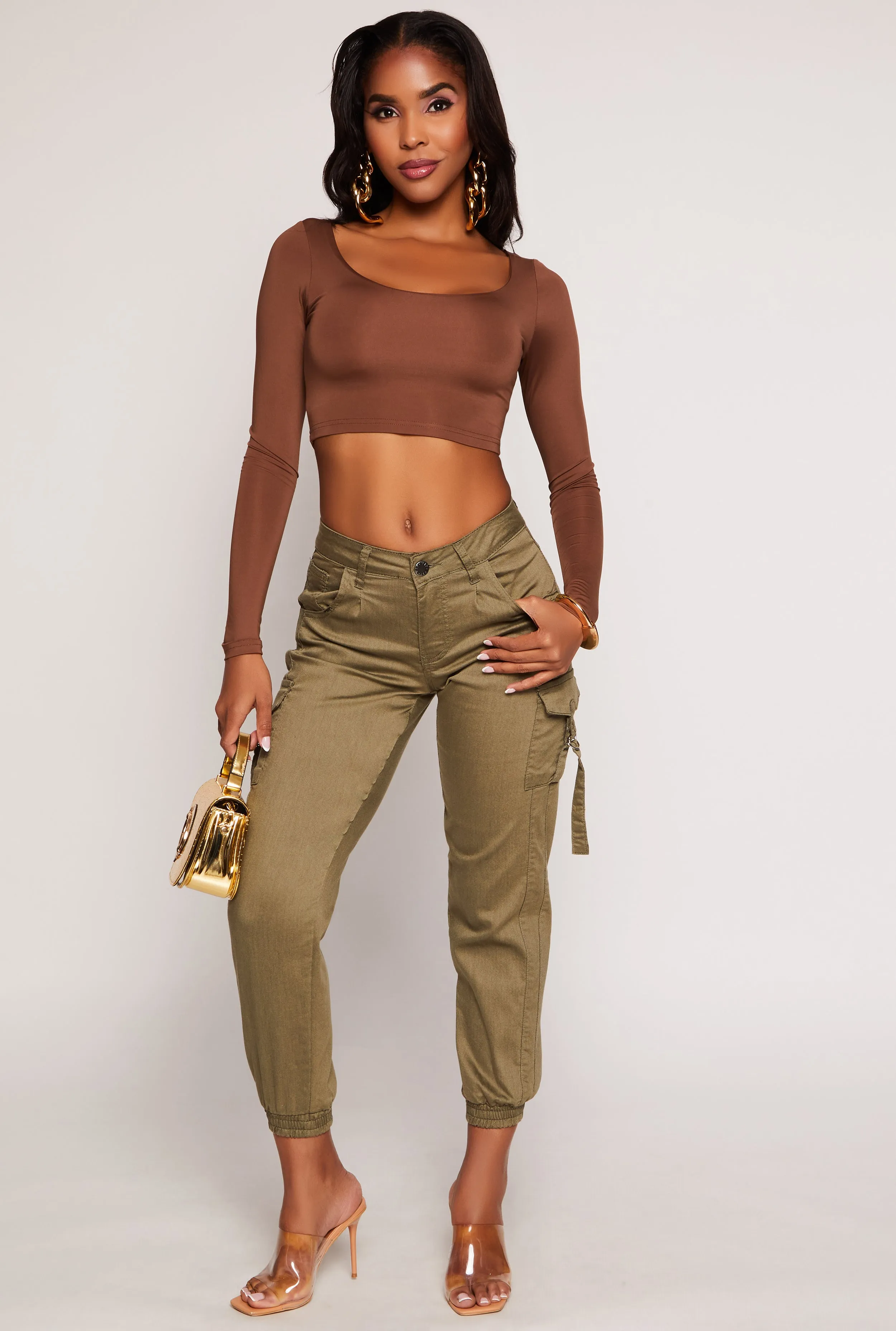 Daisy Scoop Neck Long Sleeve Crop Top sold by Rainbow product image thumbnail 2