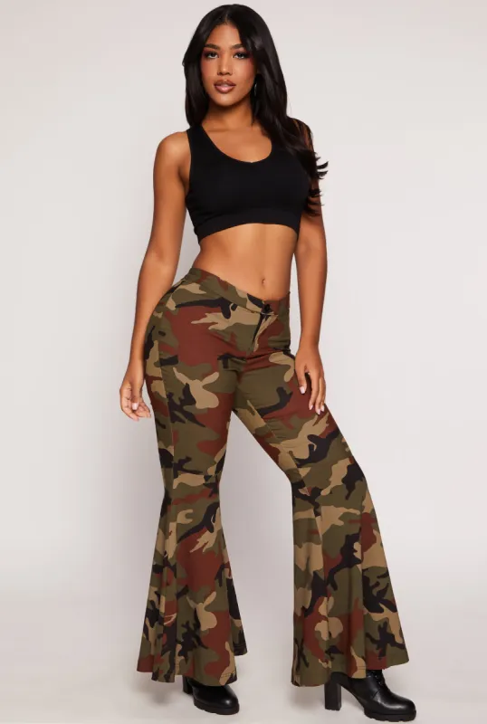Camo Bell Bottom Pants sold by Rainbow