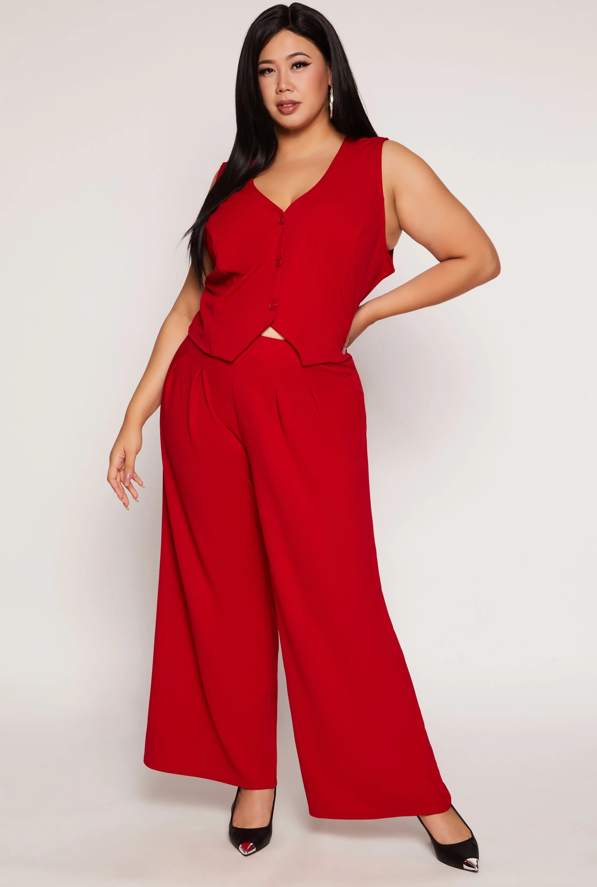 Plus Size Three Button Vest sold by Rainbow product image thumbnail 2