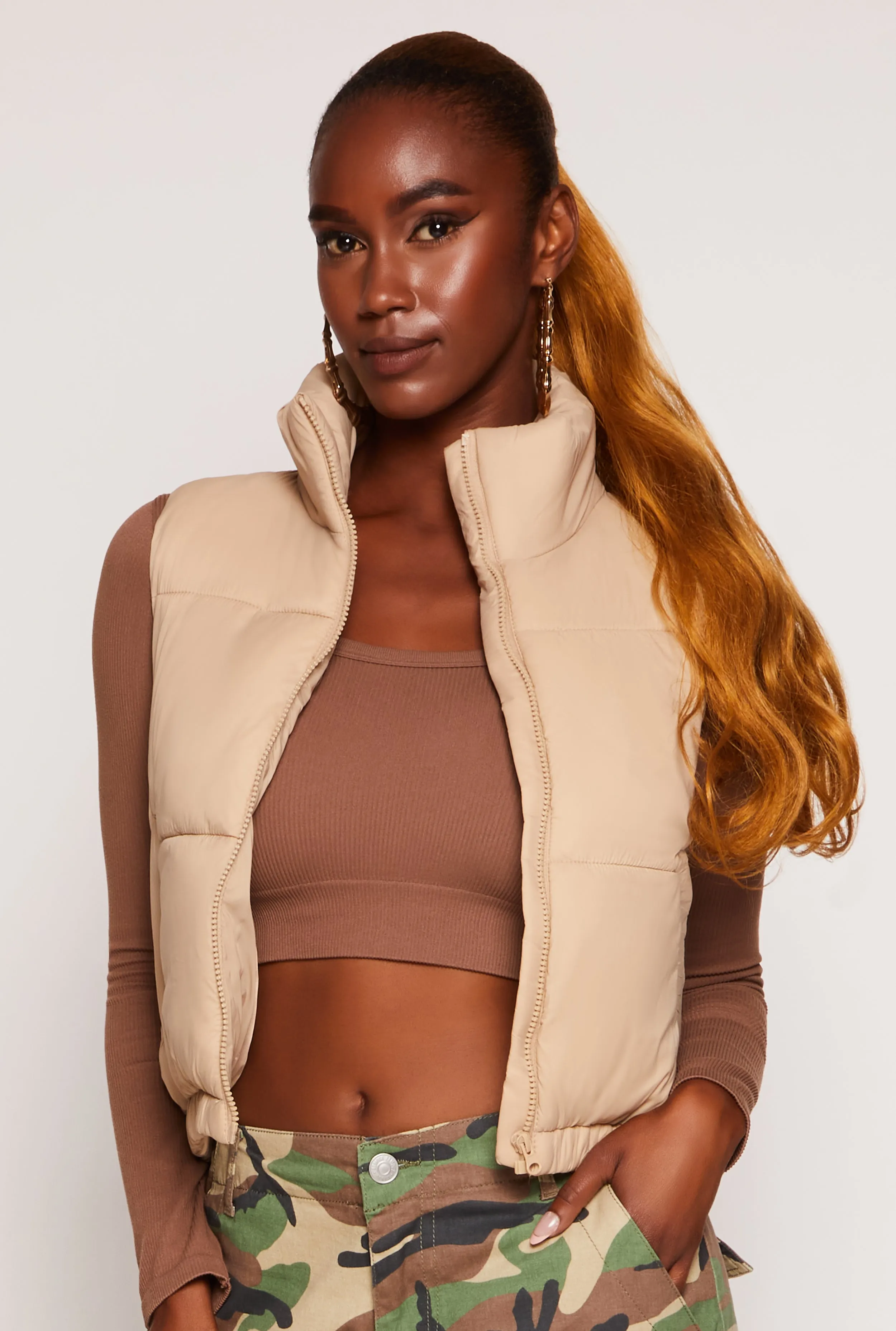 Nylon Zip Front Puffer Vest sold by Rainbow