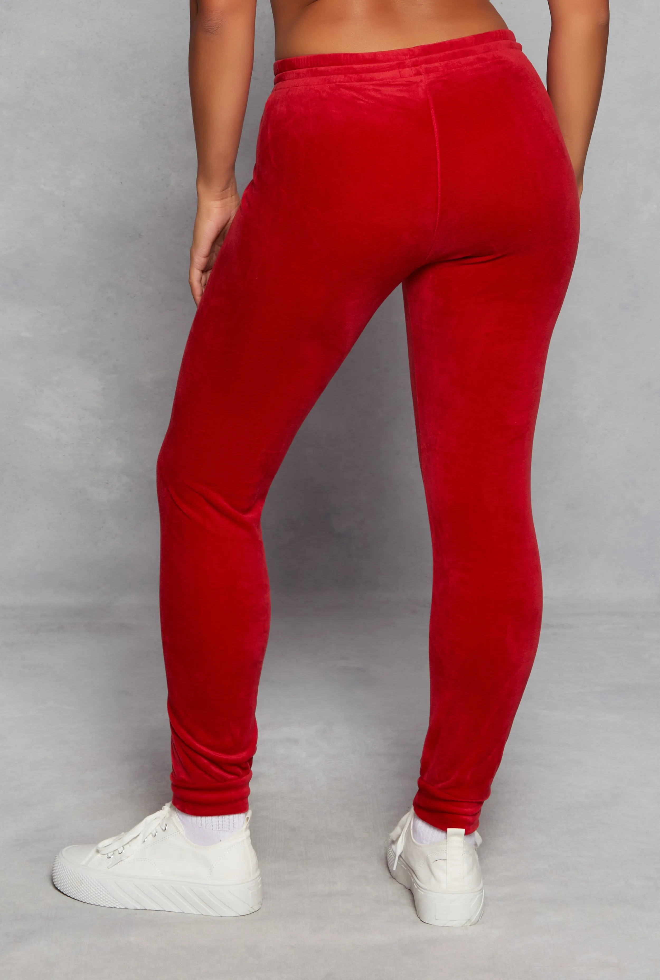Solid Velour High Waist Drawstring Joggers sold by Rainbow product image thumbnail 3