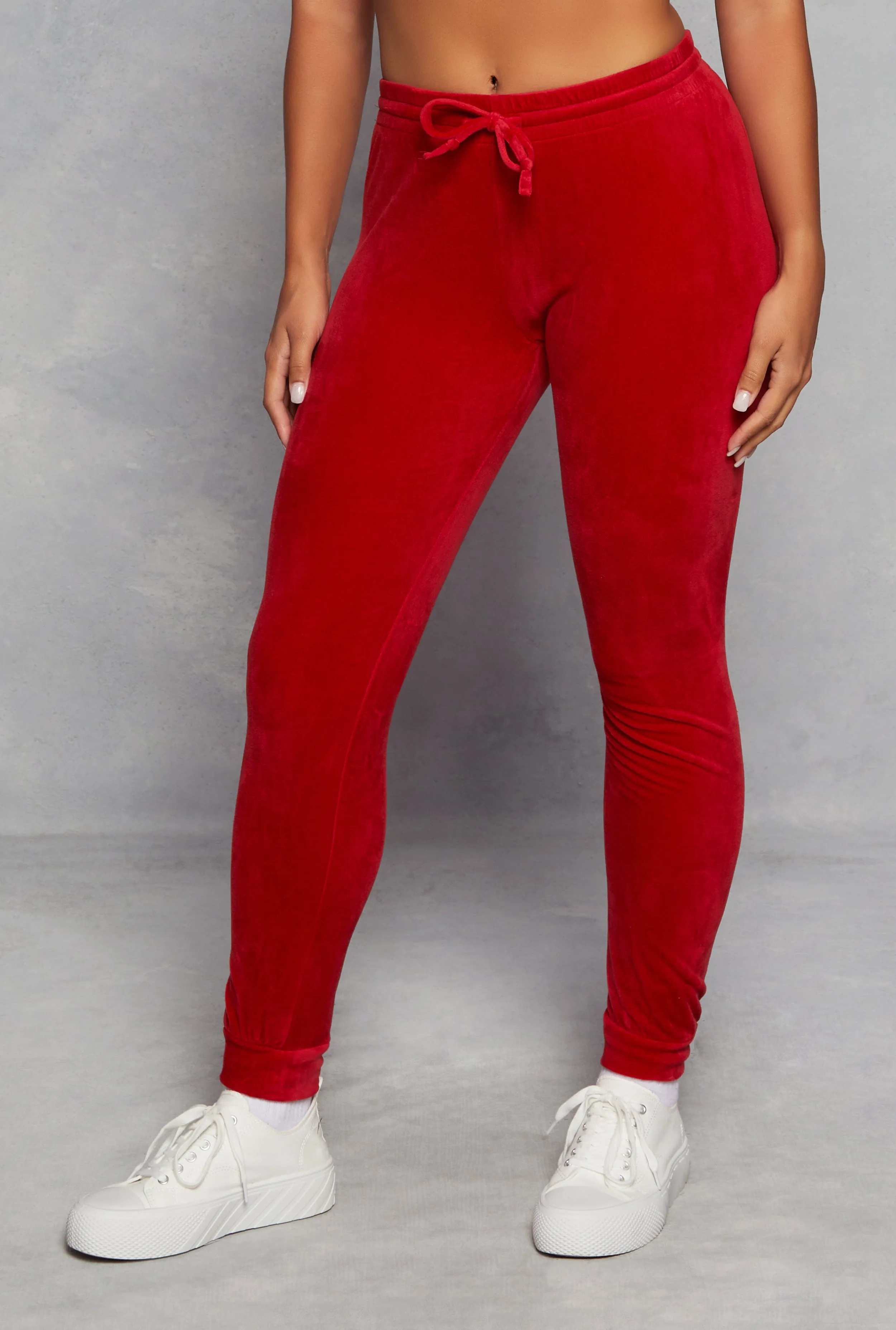 Solid Velour High Waist Drawstring Joggers sold by Rainbow product image thumbnail 2