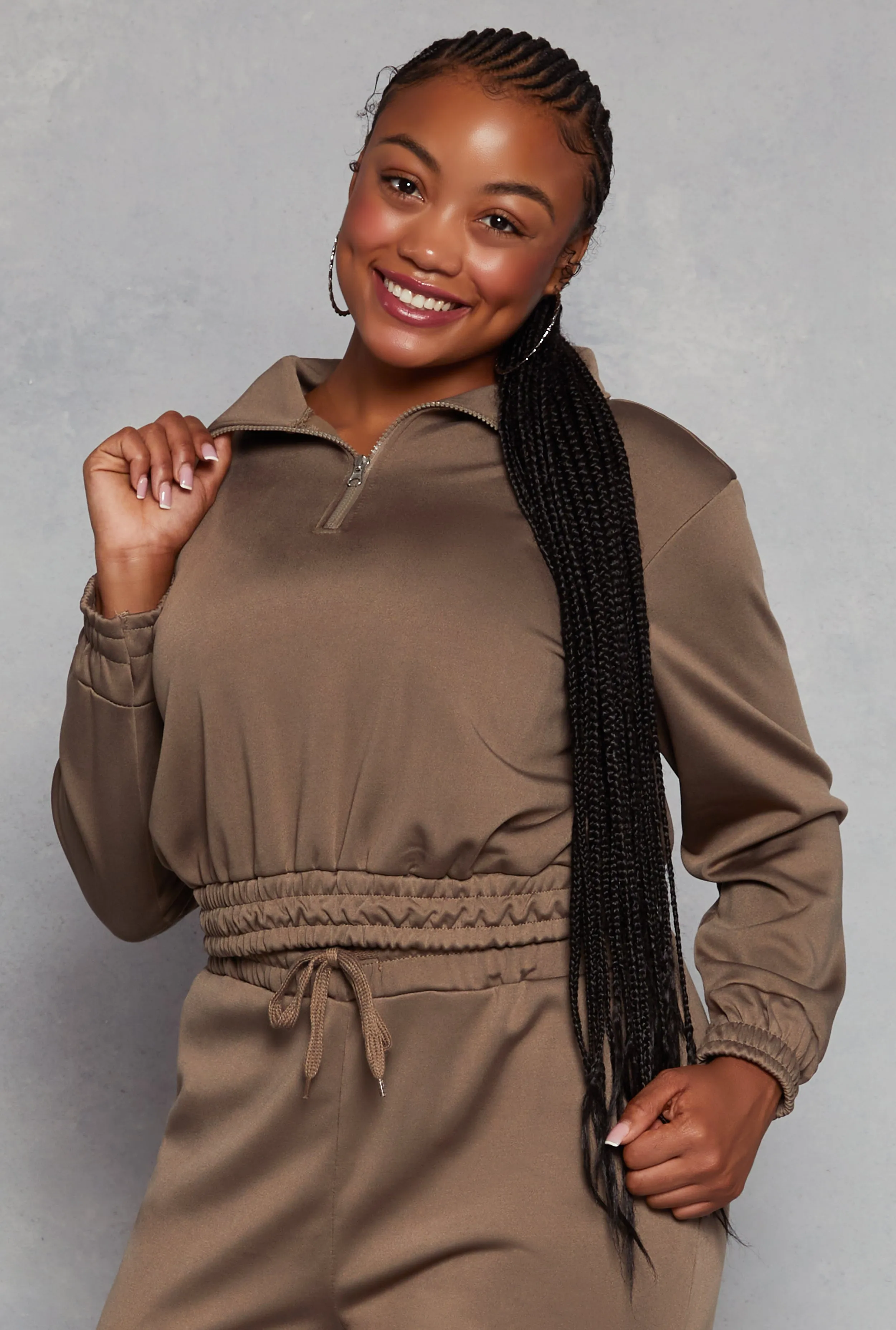 Plus Size Half Zip Sweatshirt sold by Rainbow