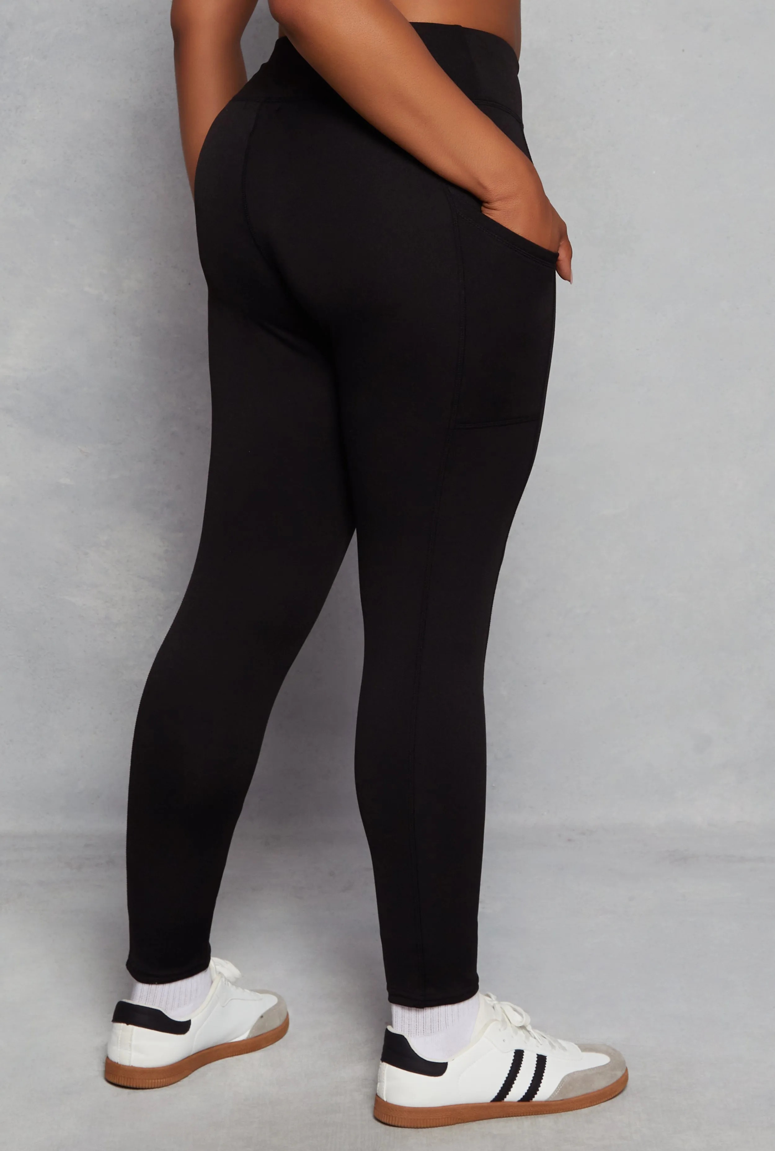 Plus Size High Waist Cell Phone Pocket Leggings sold by Rainbow product image thumbnail 3