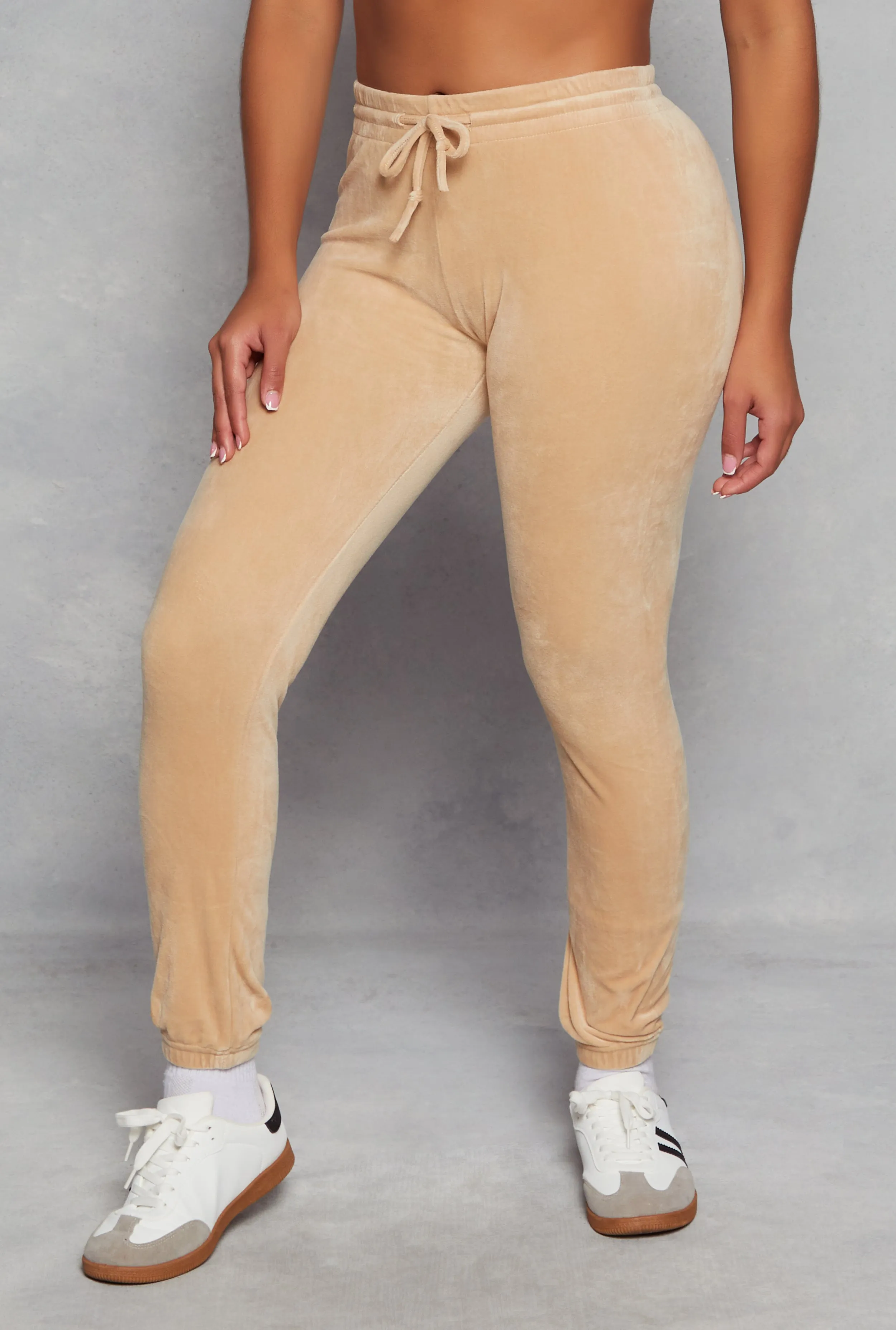 Velour High Waist Drawstring Joggers sold by Rainbow product image thumbnail 2