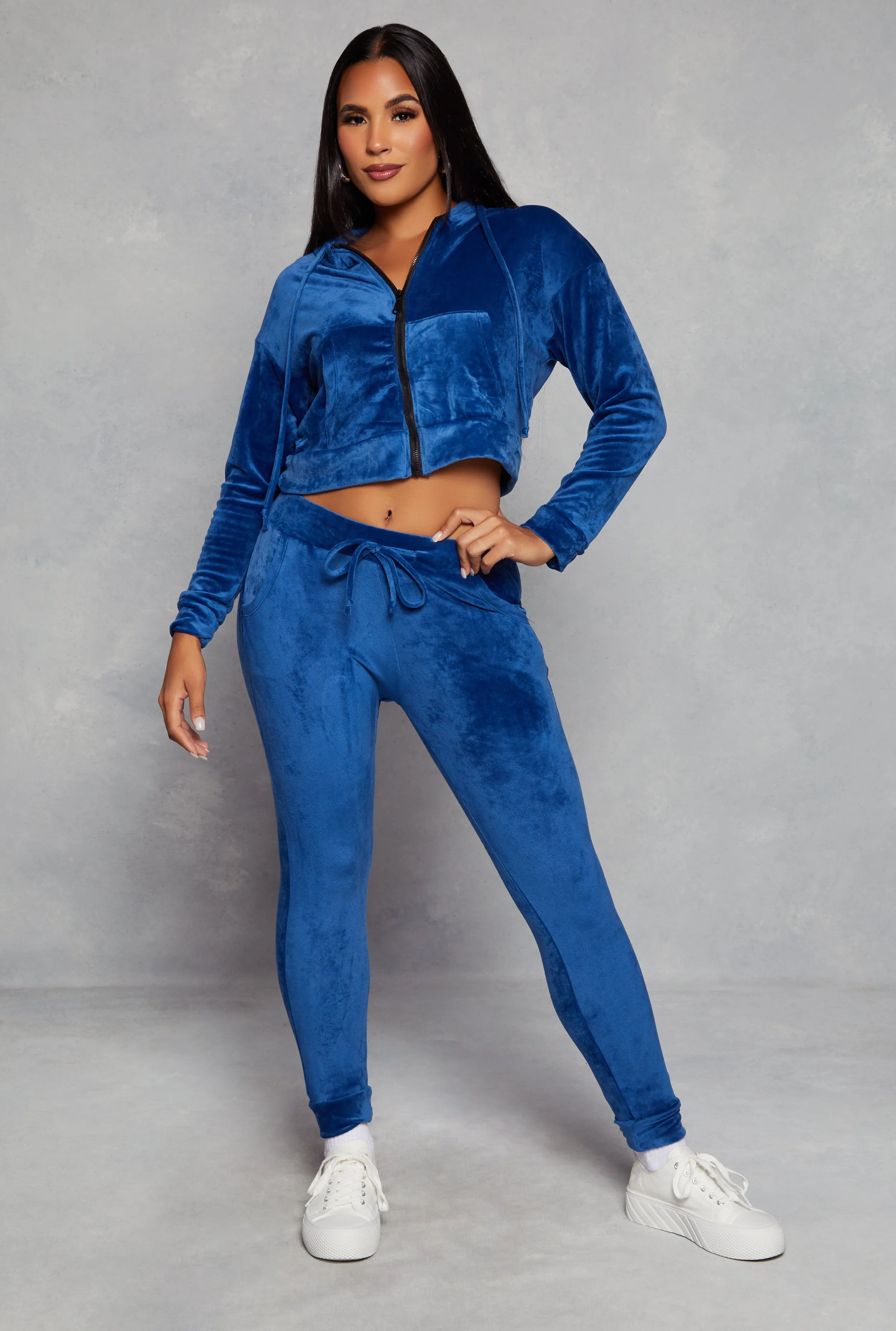 Solid Velour Drawstring Joggers sold by Rainbow