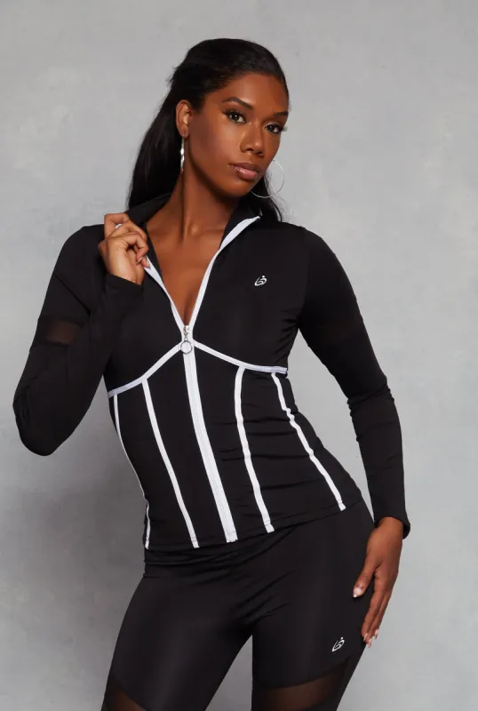 Zip Front Mesh Detail Track Jacket sold by Rainbow