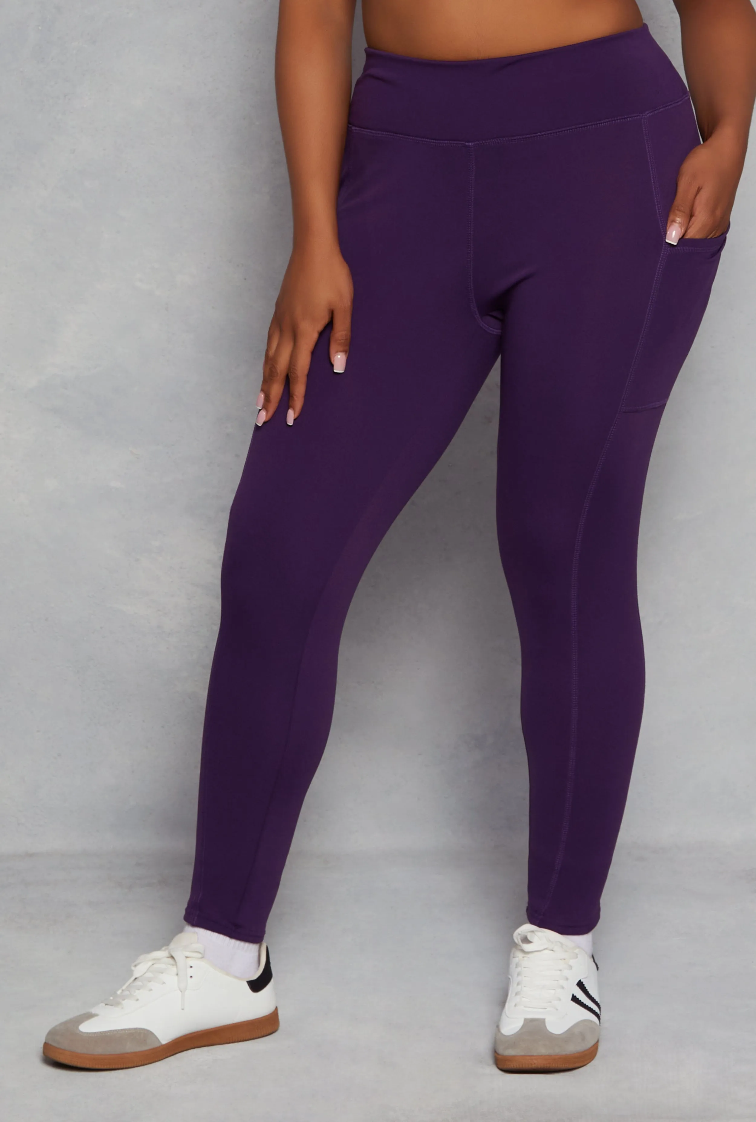 Plus Size High Waist Cell Phone Pocket Leggings sold by Rainbow product image thumbnail 2