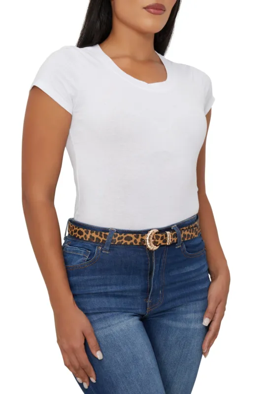 Textured Metallic Buckle Belt made by Rainbow