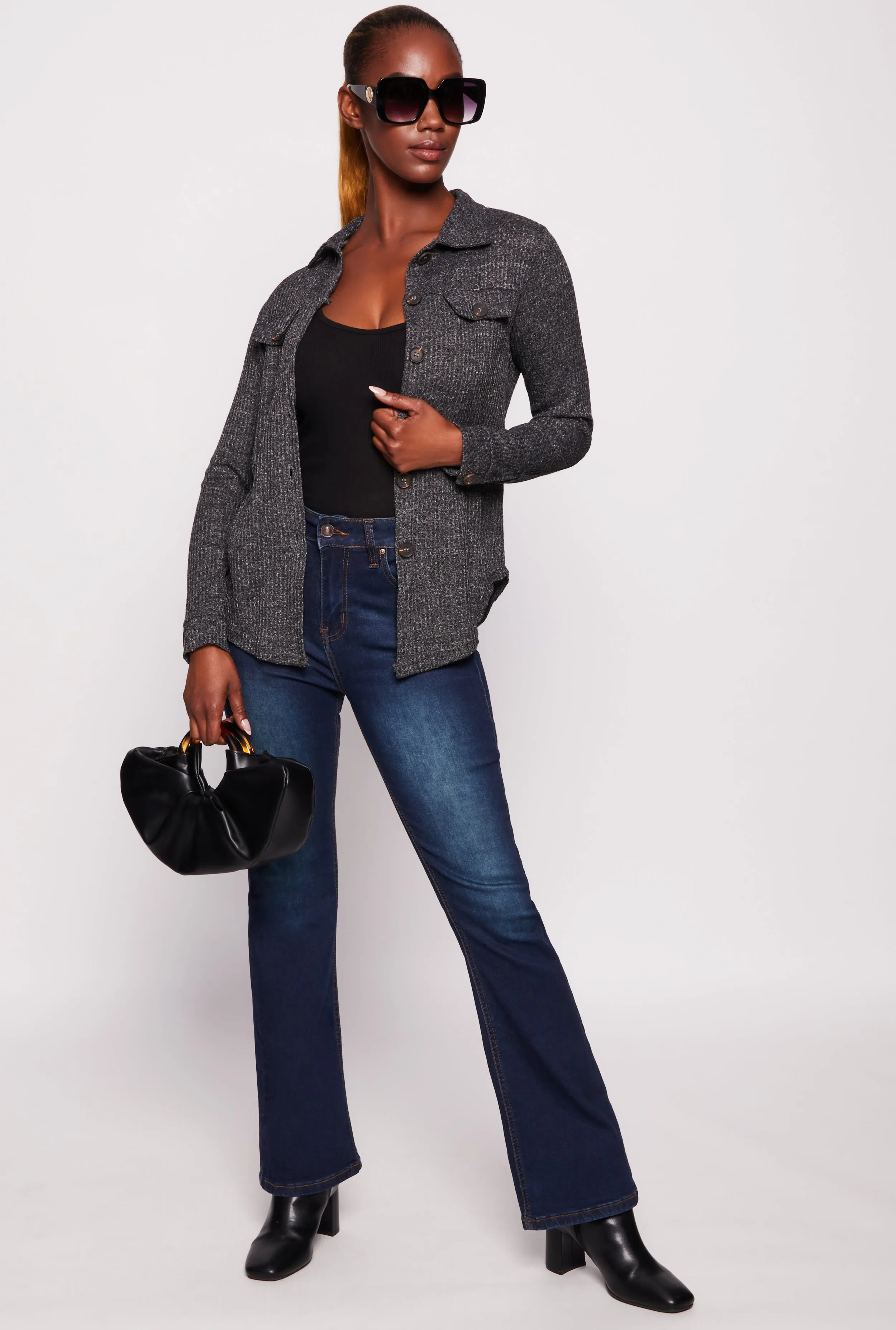 Waffle Knit Button Front Top sold by Rainbow product image thumbnail 2