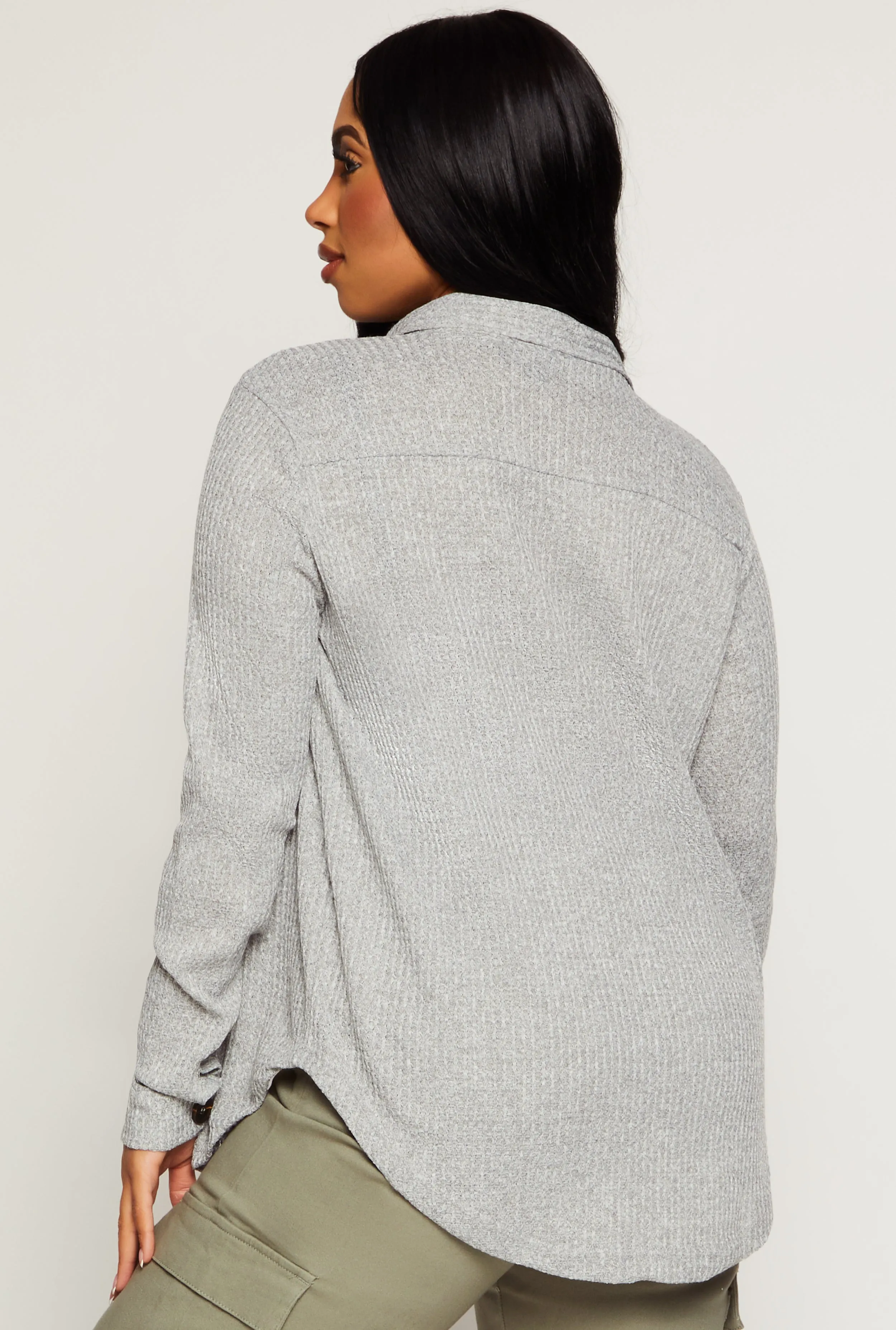 Waffle Knit Button Front Top sold by Rainbow product image thumbnail 3