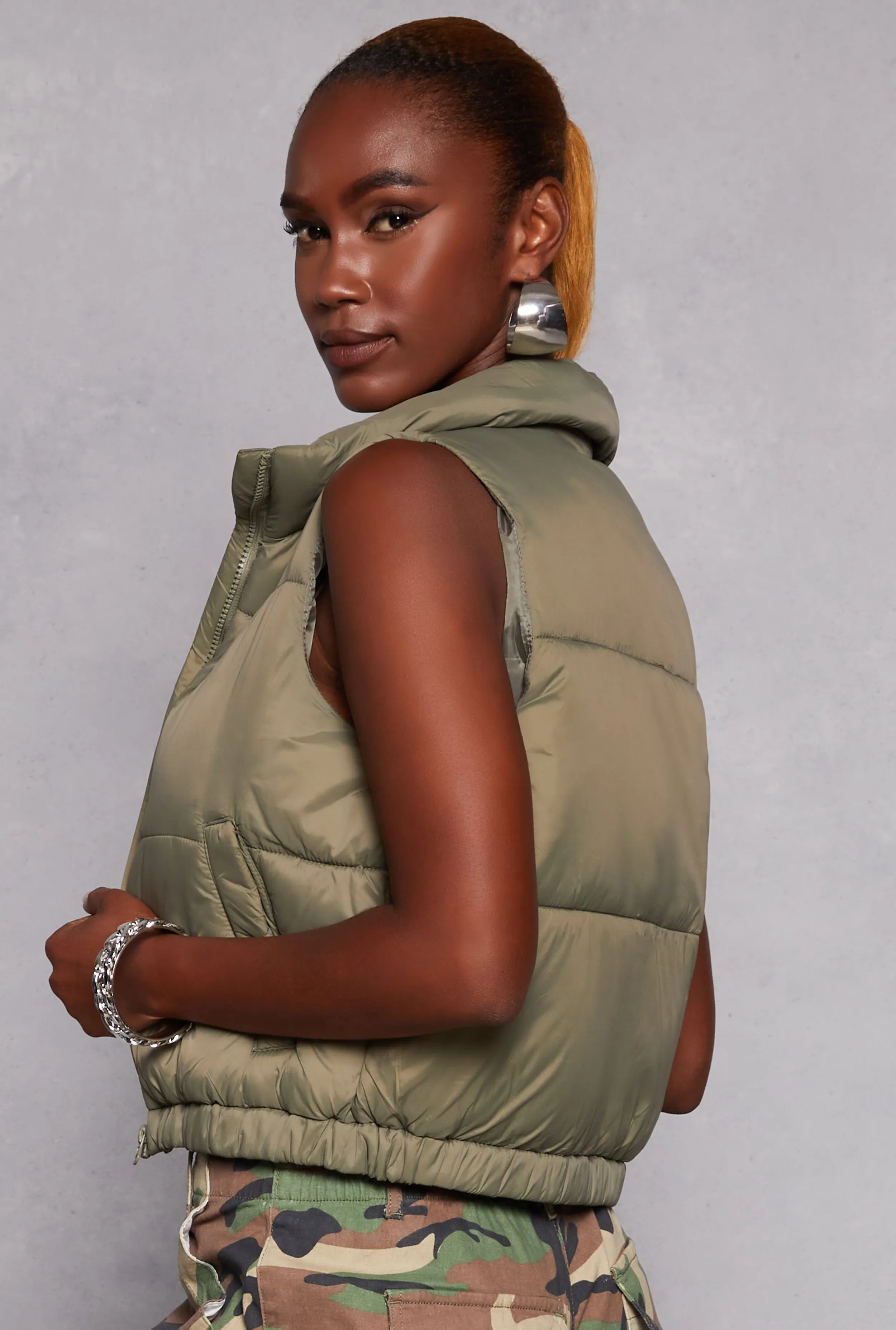 Nylon Zip Front Puffer Vest sold by Rainbow product image thumbnail 3