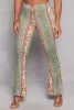 Paisley Border Print High Waisted Flare Pants sold by Rainbow