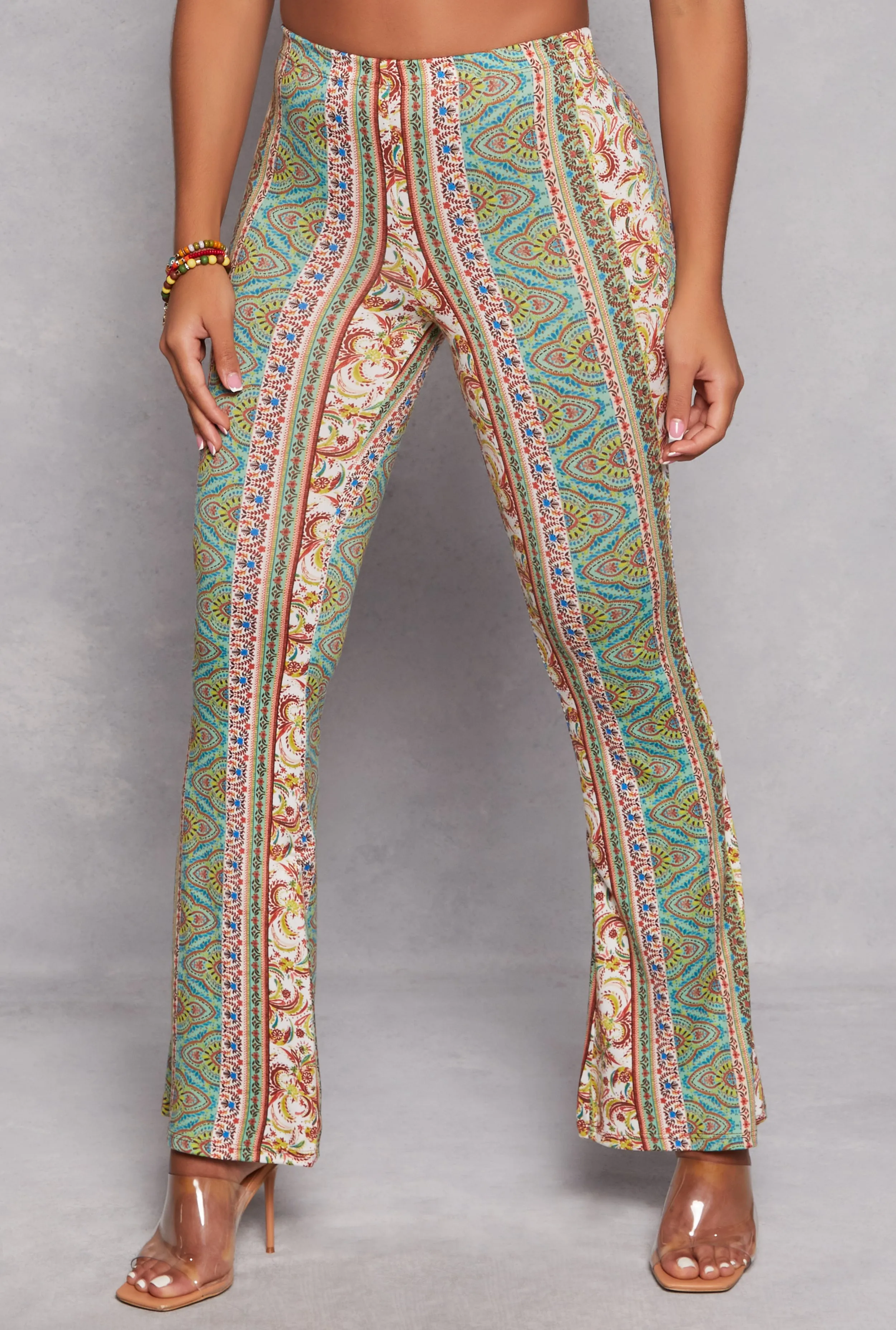 Paisley Border Print High Waisted Flare Pants sold by Rainbow product image thumbnail 2