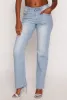 Rhinestone High Waist Straight Leg Jeans sold by Rainbow