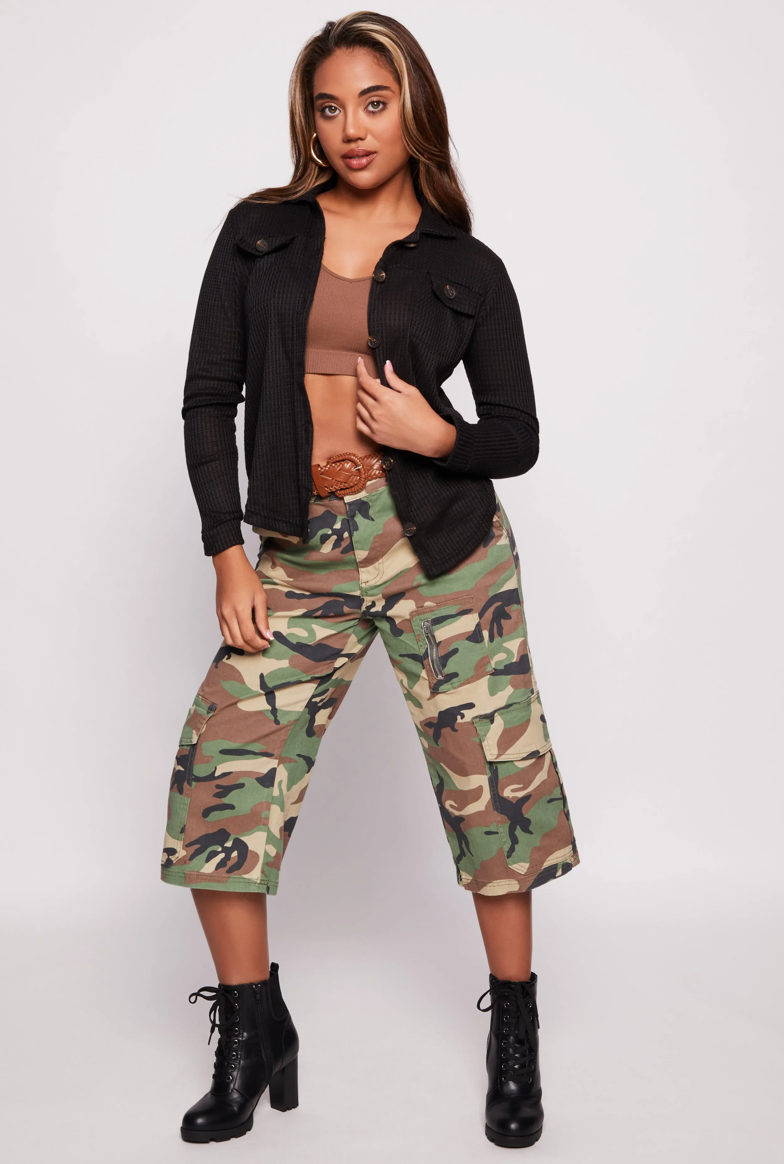 Waffle Knit Button Front Top sold by Rainbow product image thumbnail 2