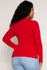 Plus Size Seamless Ribbed Zip Neck Long Sleeve Top sold by Rainbow
