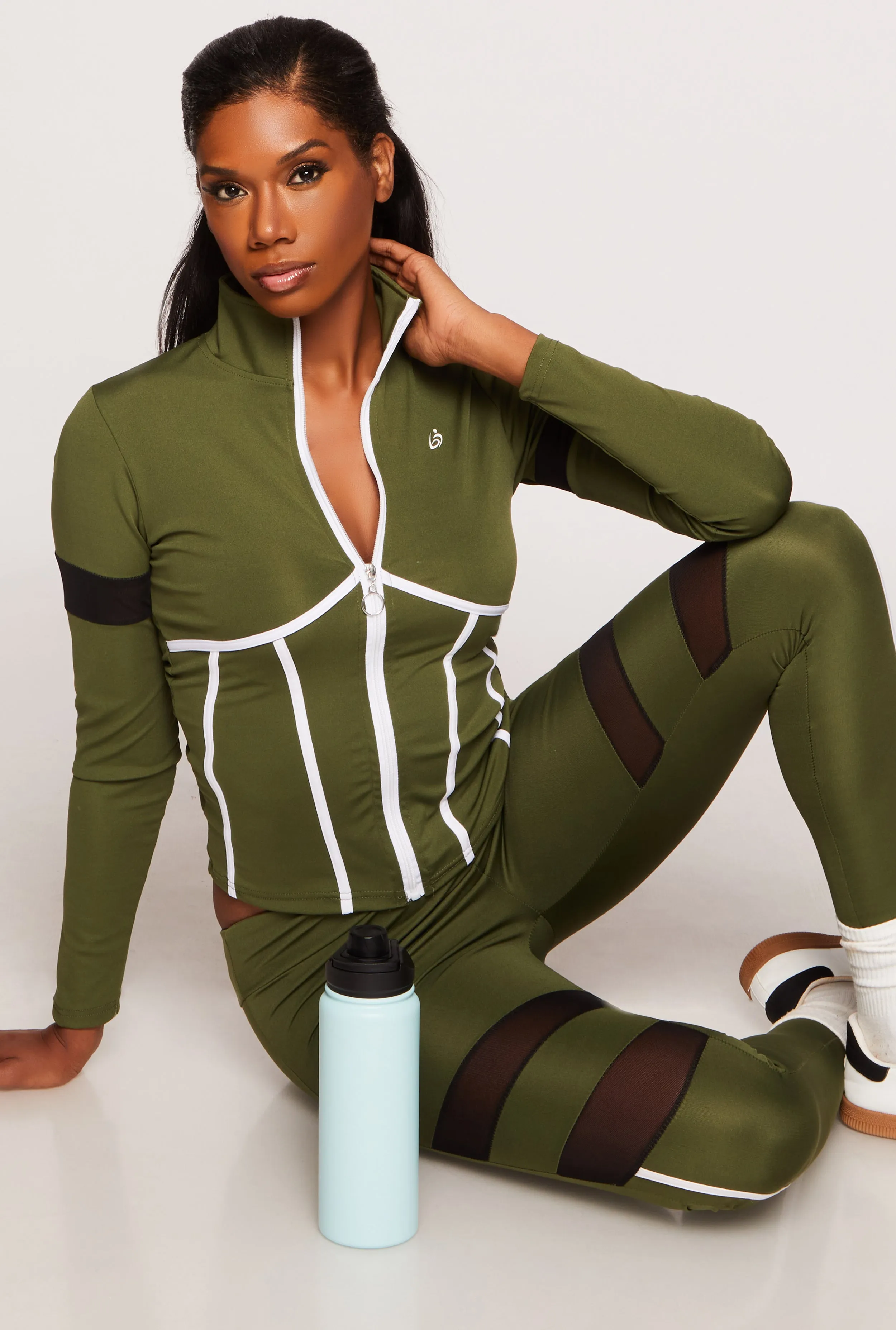 Zip Front Mesh Detail Track Jacket sold by Rainbow