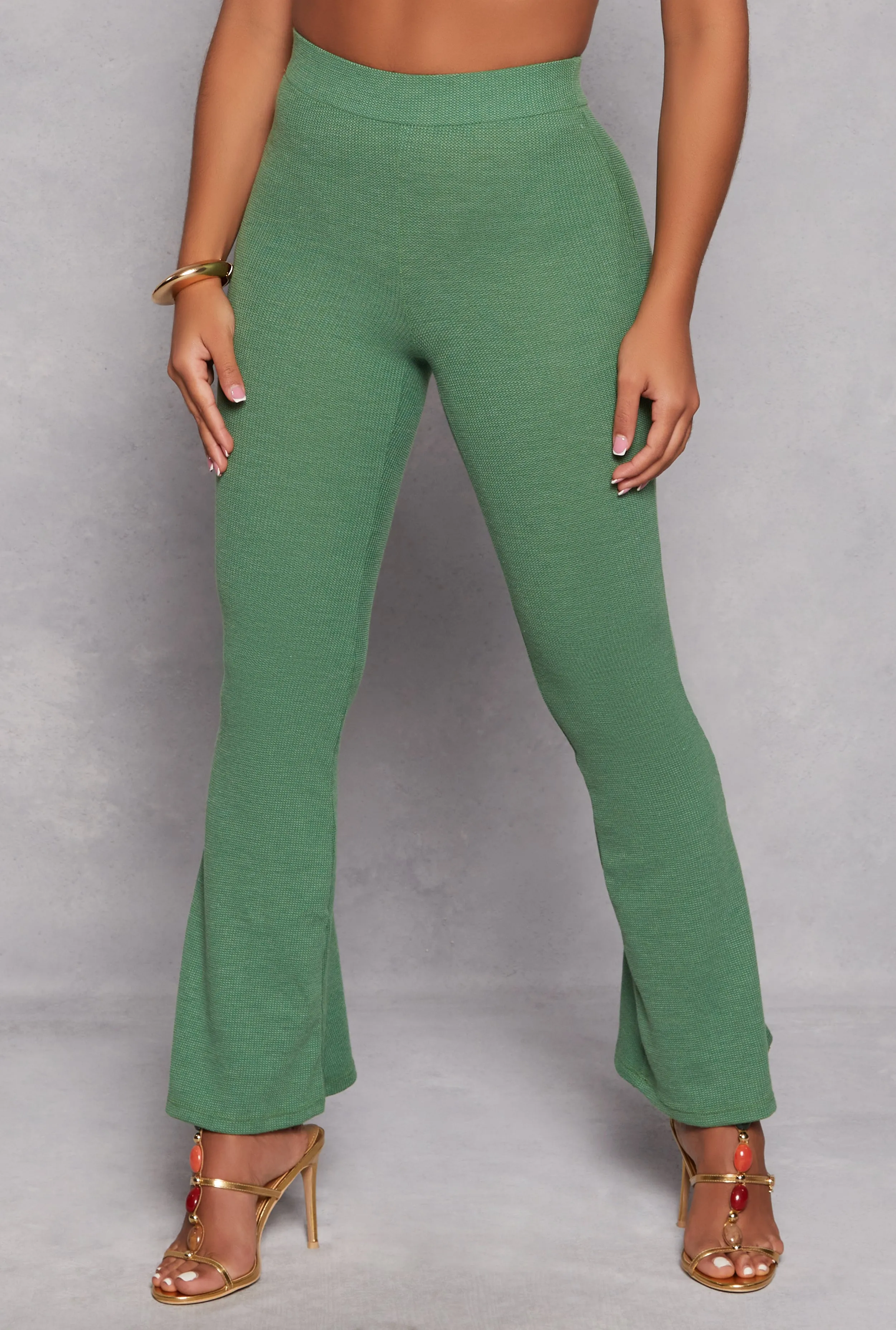 Waffle Knit High Waist Flare Pants sold by Rainbow product image thumbnail 2