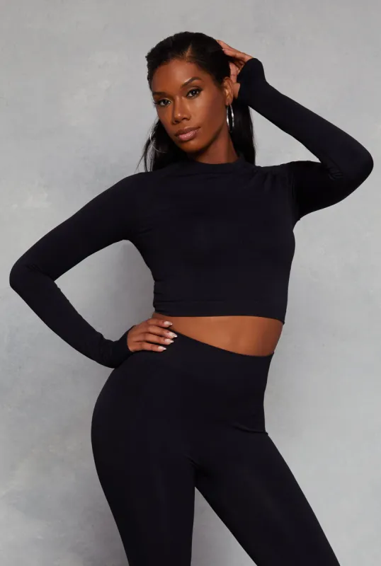 Seamless Long Sleeve Active Crop Top sold by Rainbow