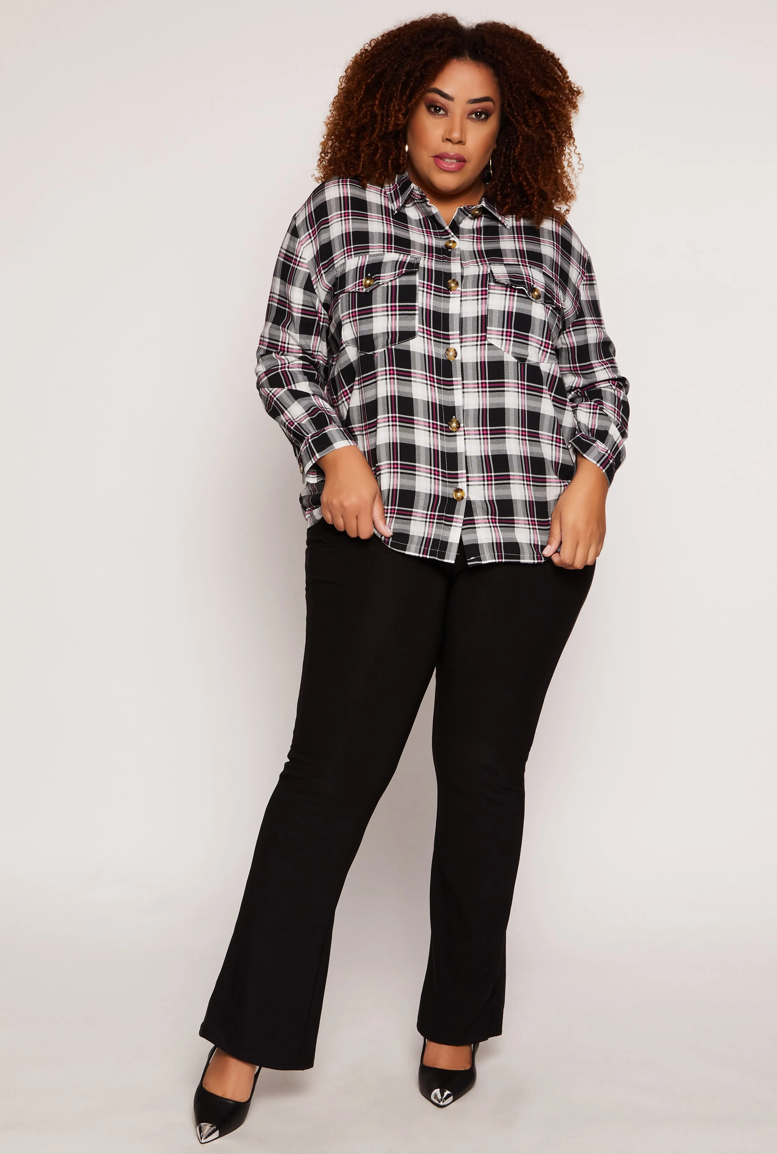 Plus Size Snatched Boot Cut Pants sold by Rainbow