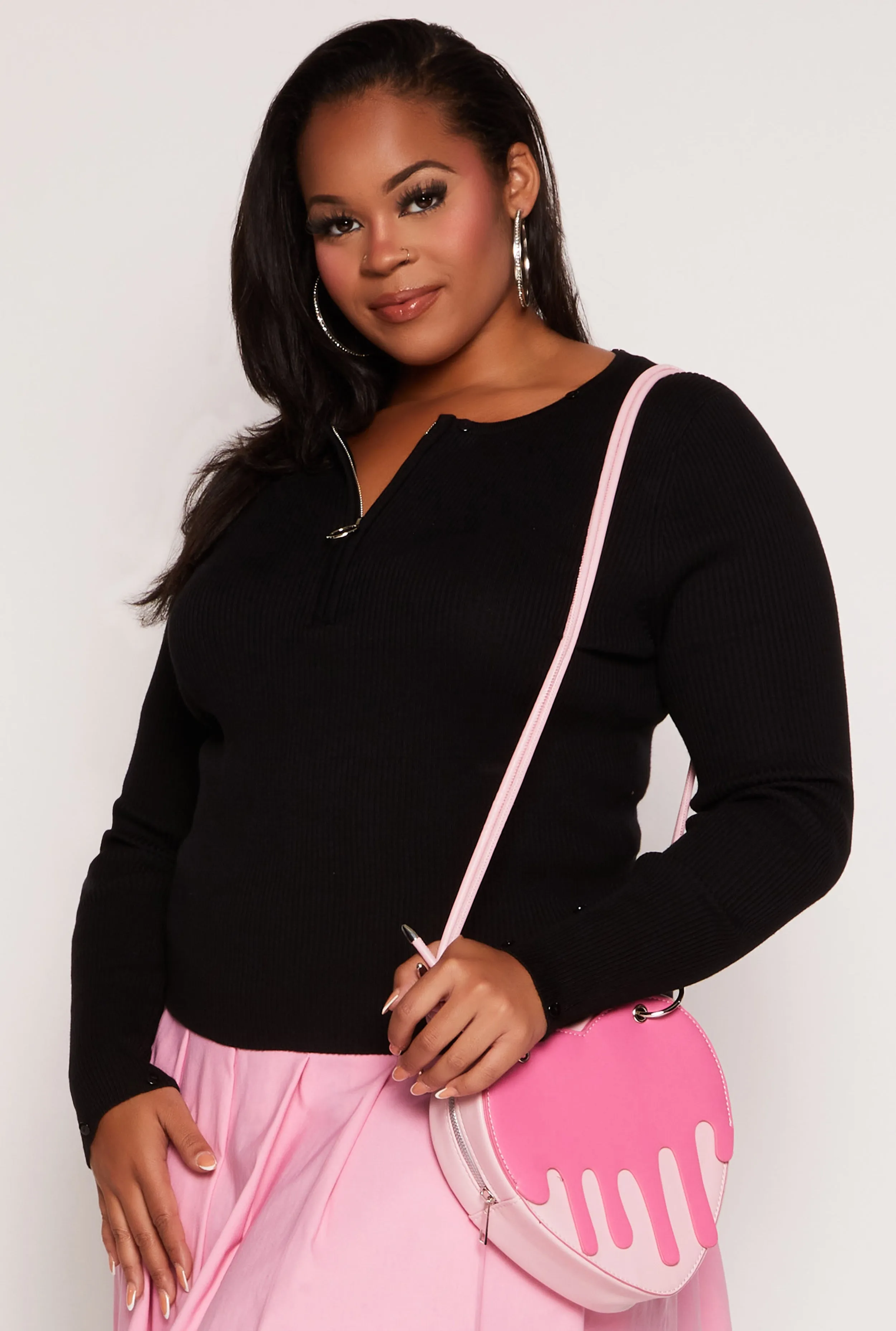 Plus Size Almost Famous Faux Fur Trim Sweater sold by Rainbow product image thumbnail 5