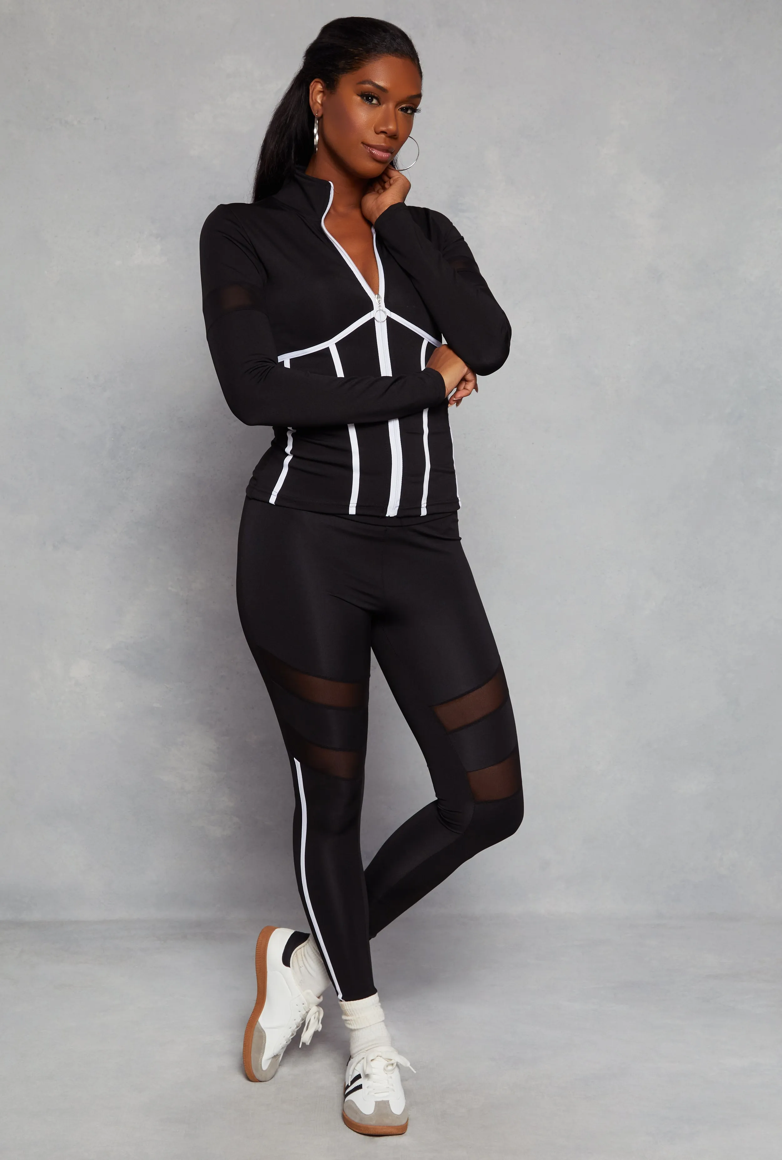 Mesh Detail High Waist Leggings sold by Rainbow