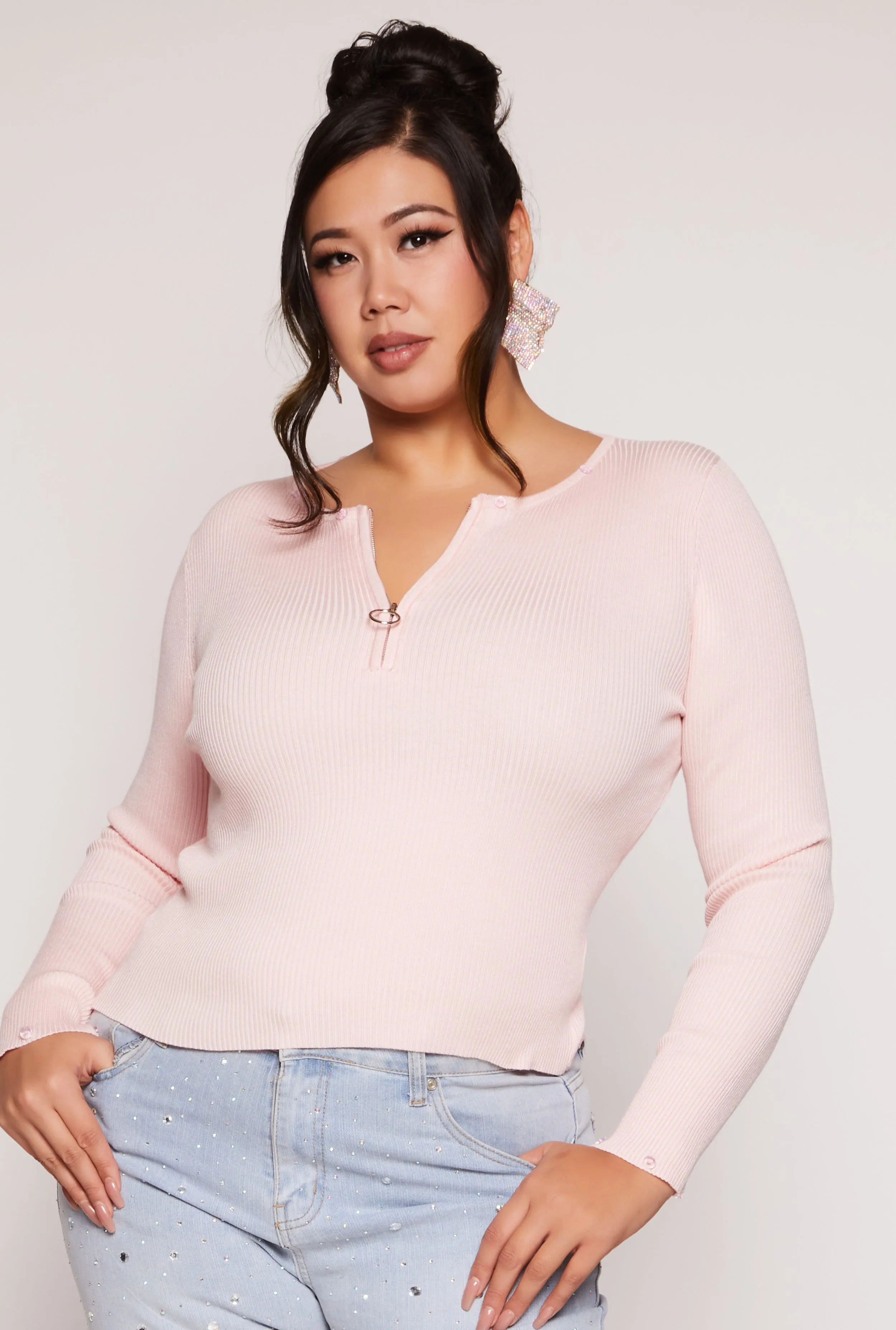 Plus Size Almost Famous Faux Fur Trim Sweater sold by Rainbow product image thumbnail 5