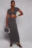 Ribbed Tie Front Crop Top sold by Rainbow