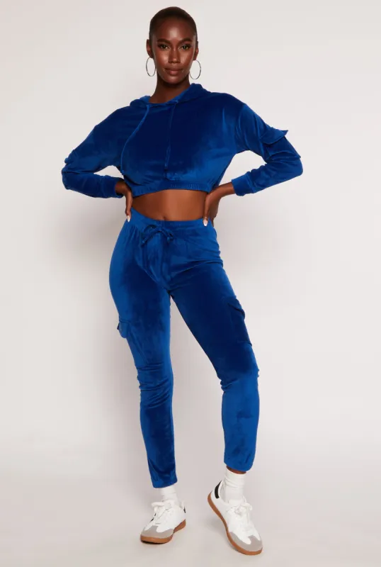 Velour Cargo Pocket Joggers sold by Rainbow