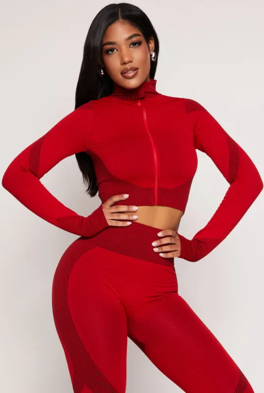 Striped Detail Seamless Cropped Track Jacket sold by Rainbow